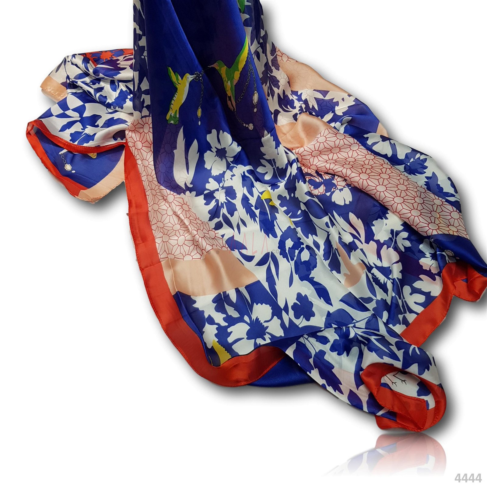 Digital Print 100% Silk Stole 20 Inches 1.80 Metres #4444