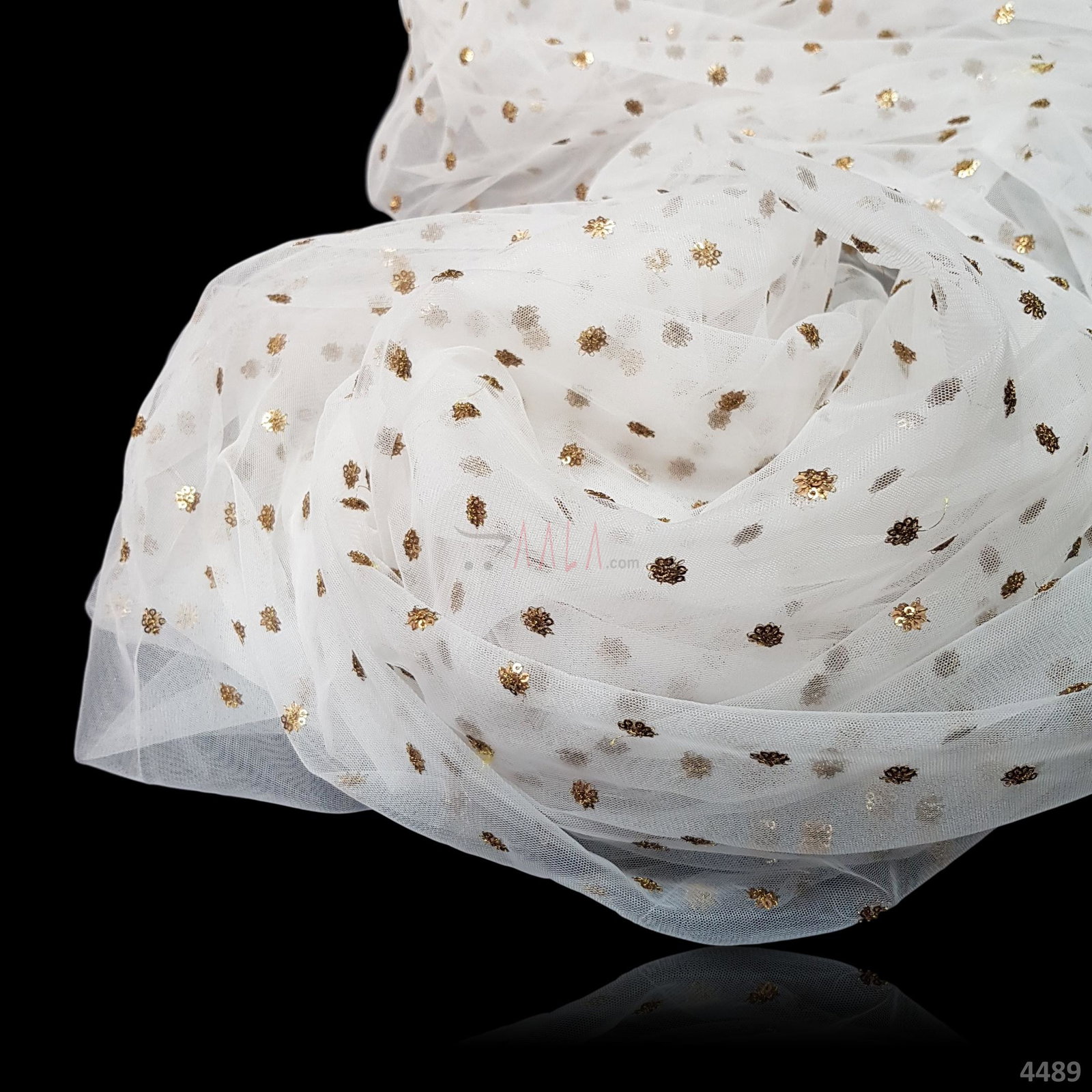 Sequins Net Nylon 44 Inches Dyeable Per Metre 