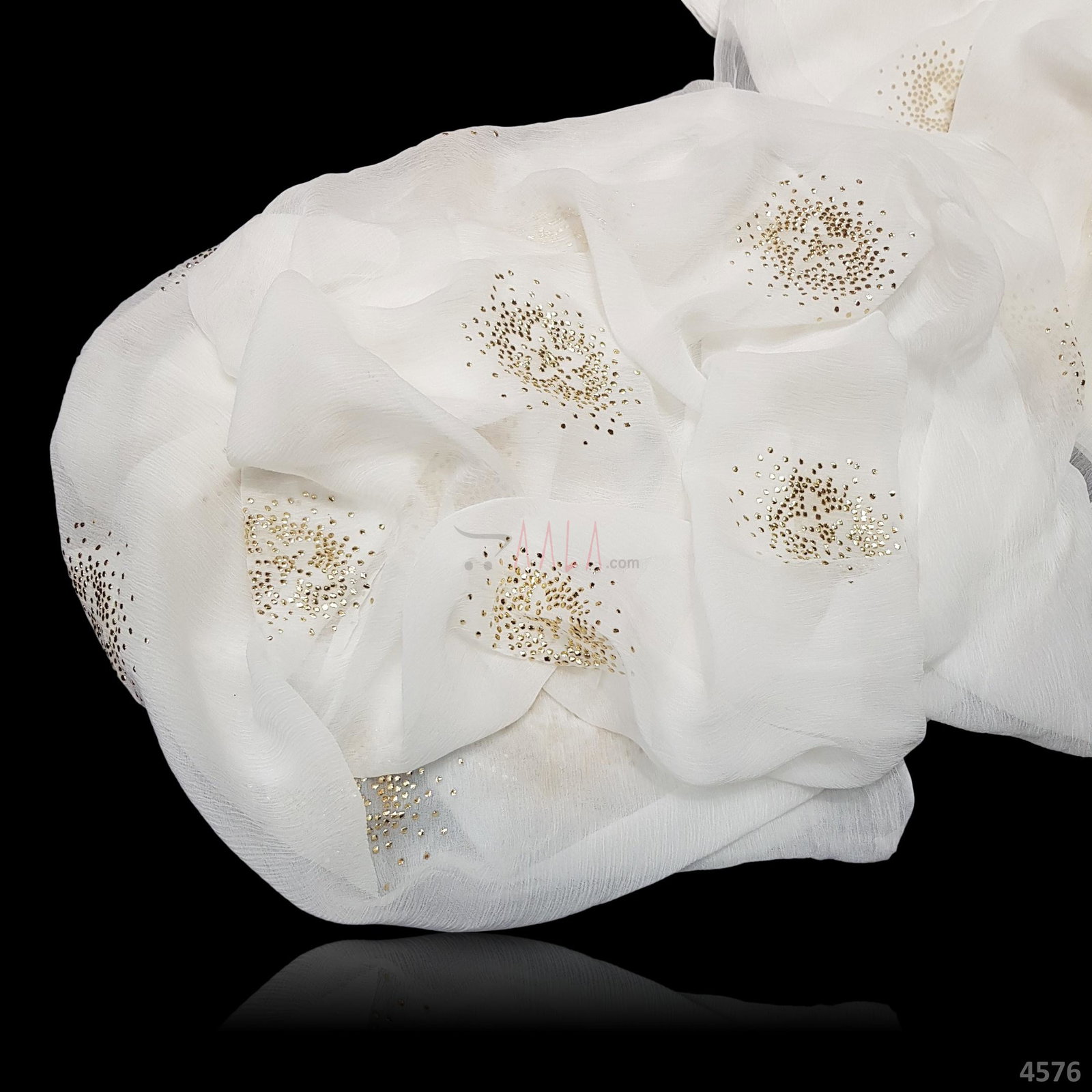 Mukaish Chiffon Viscose 44 Inches Dyeable Per Metre 