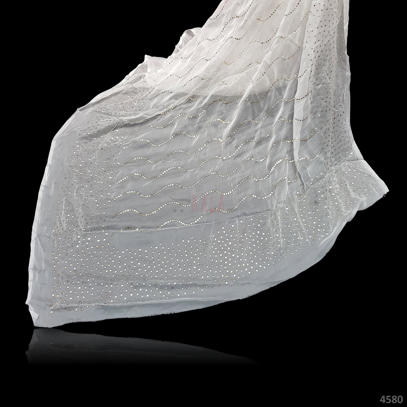 Mukaish Chiffon Viscose Dupatta 44 Inches Dyeable 2.50 Metres 