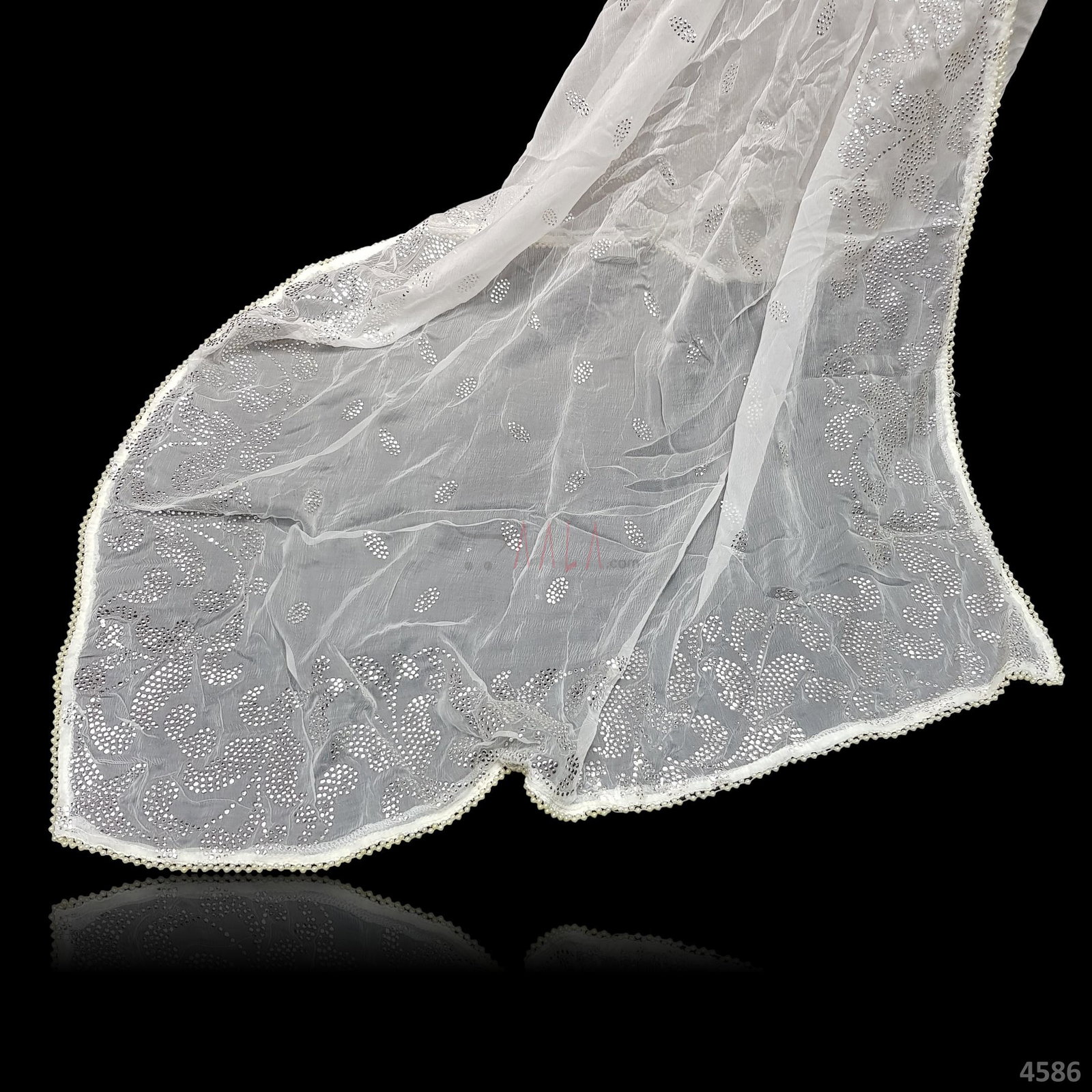 Mukaish Chiffon Dupatta 44 Inches Dyeable 2.50 Metres 
