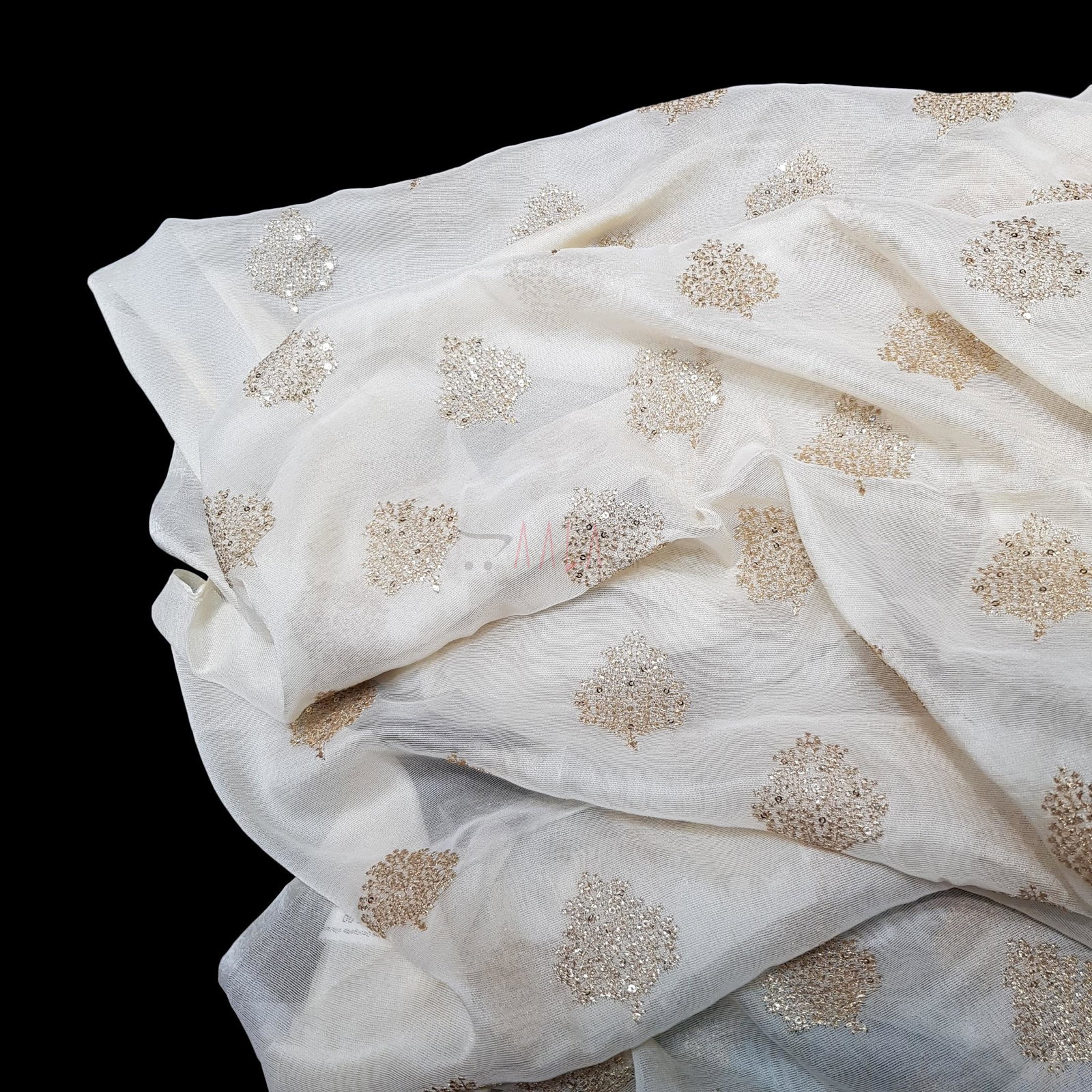 Jute Sequins Georgette Viscose 44 Inches Dyeable Per Metre 