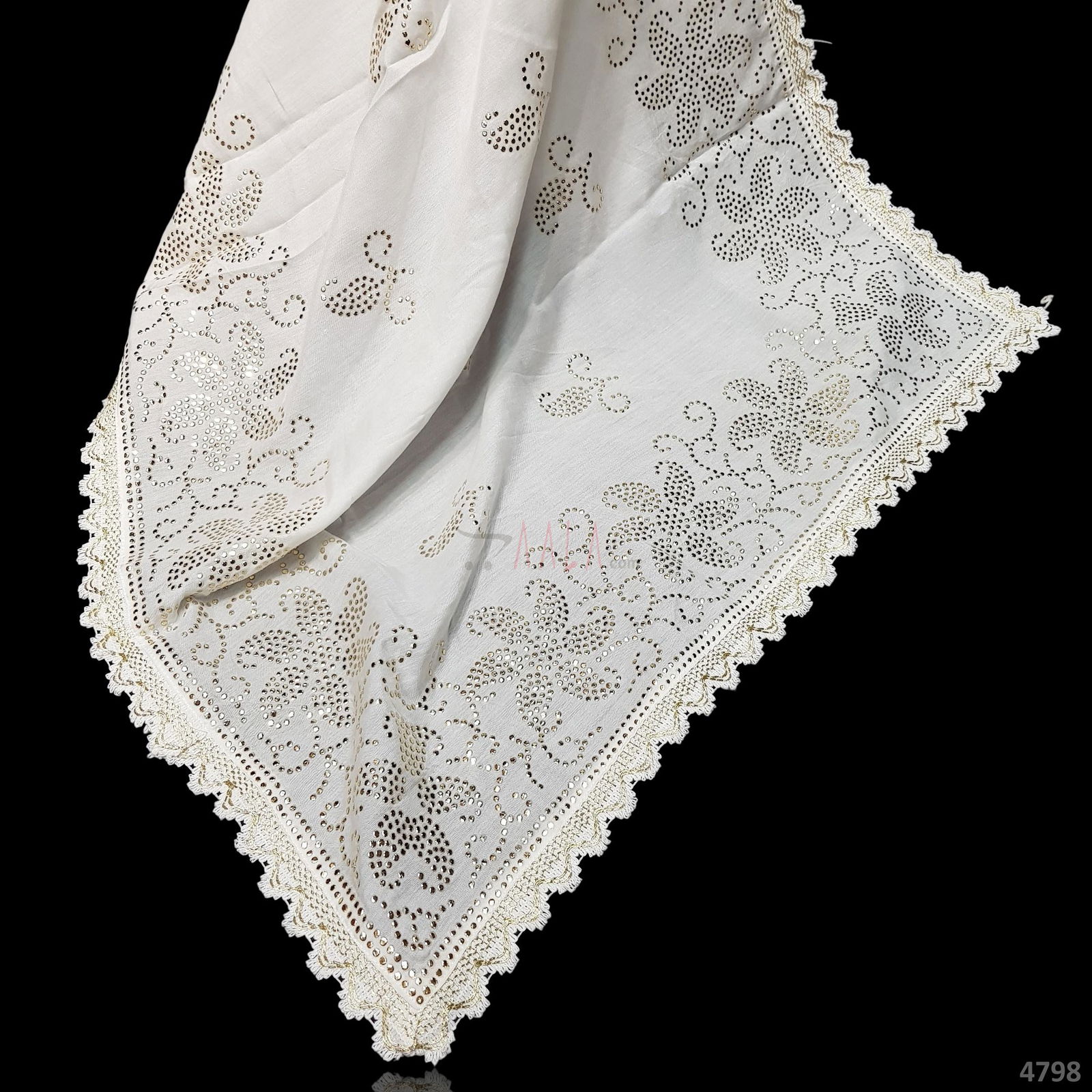 Mukaish Muslin Cotton Dupatta 36 Inches Dyeable 2.50 Metres #4798