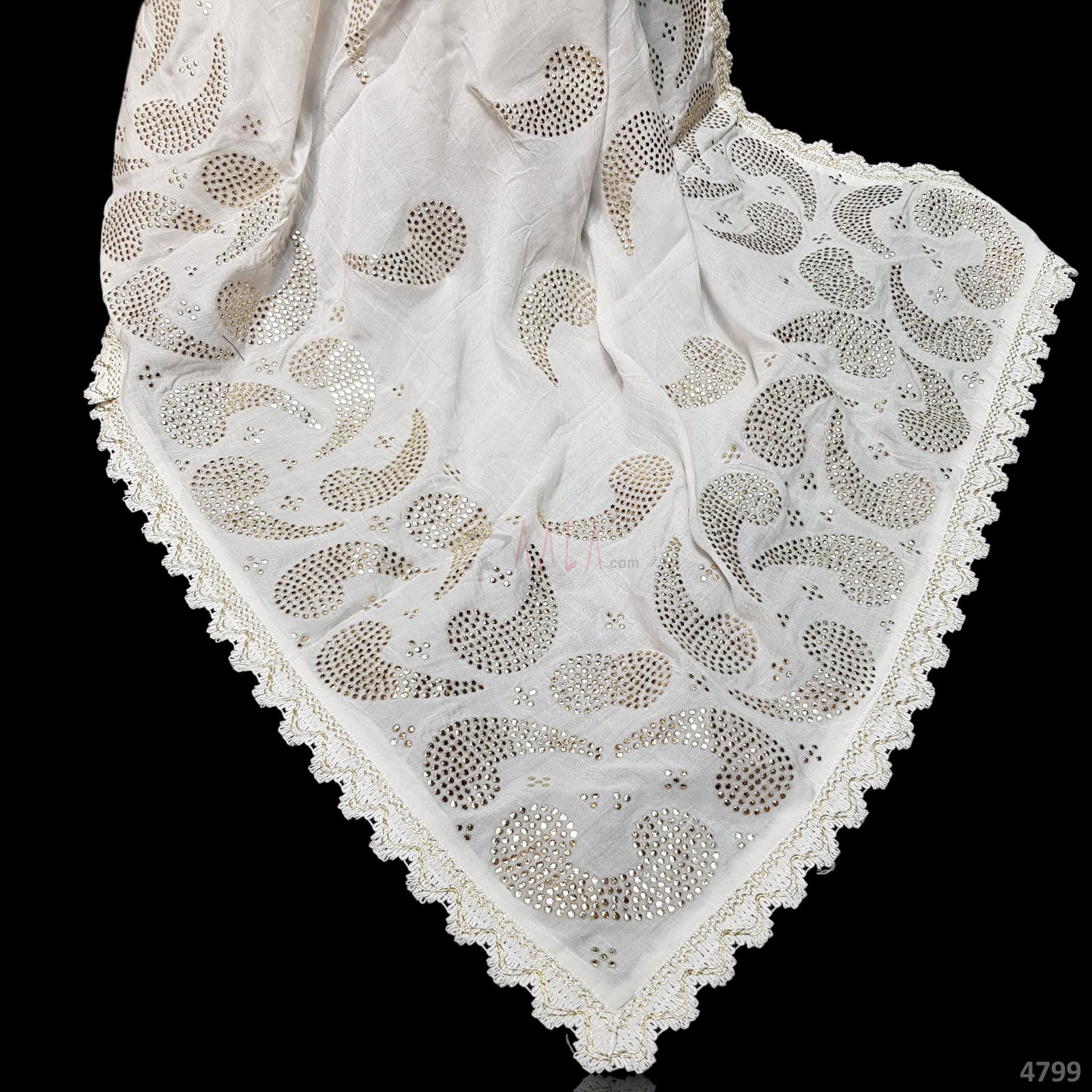 Mukaish Muslin Cotton Dupatta 36 Inches Dyeable 2.50 Metres 