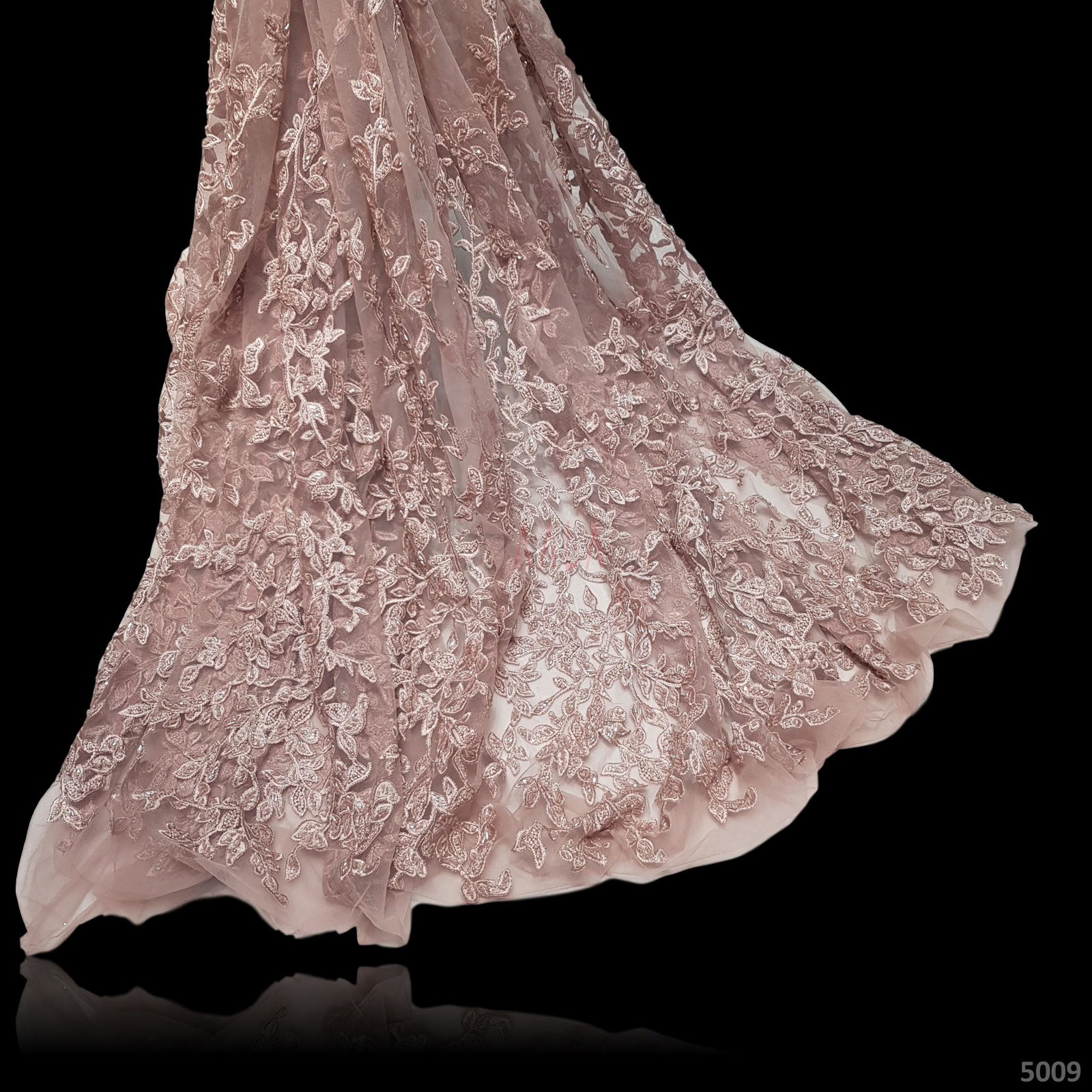 3D Embrioidered Tulle Net 52 Inches Dyed Per Metre 