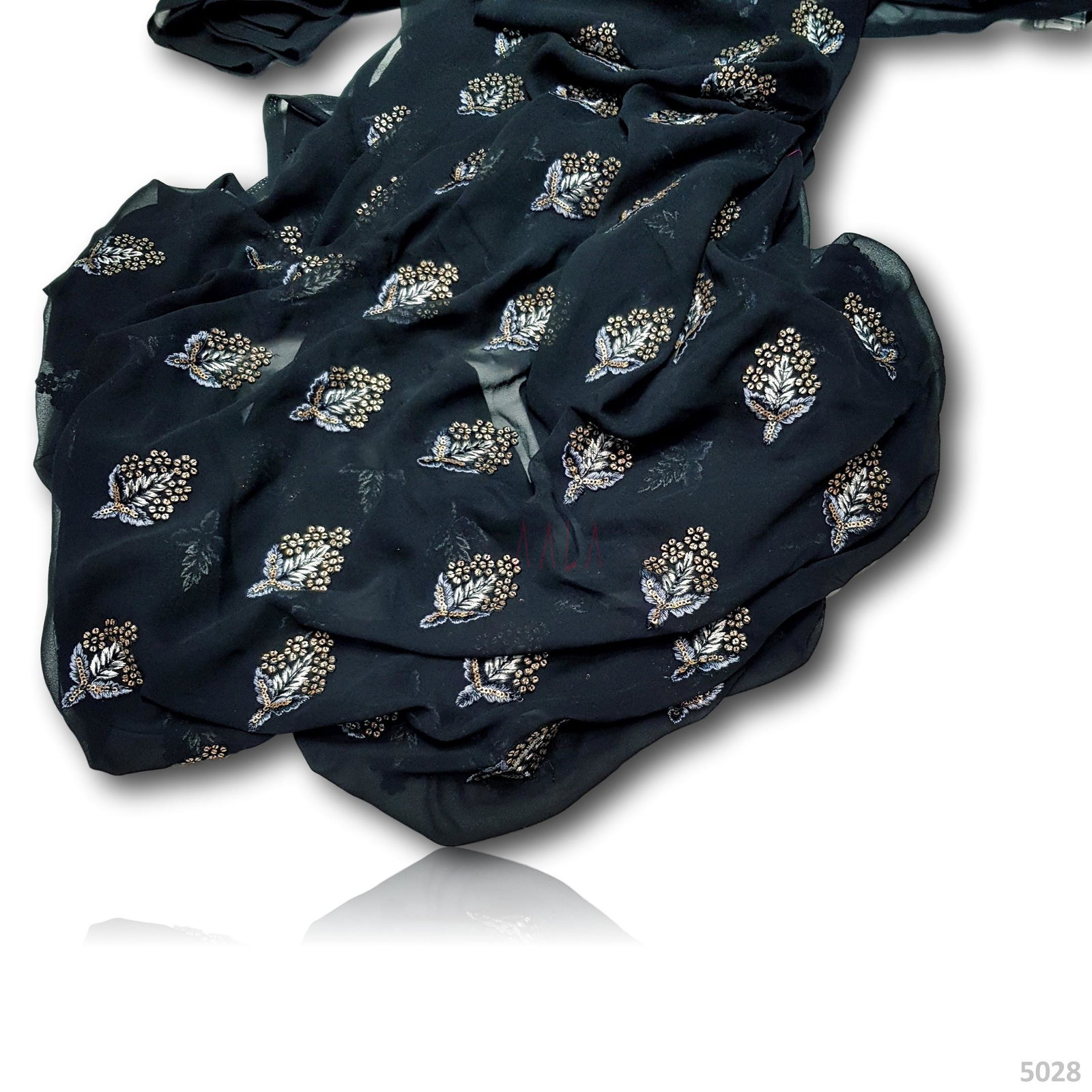 Embroidered Georgette 44 Inches Dyed Per Metre 