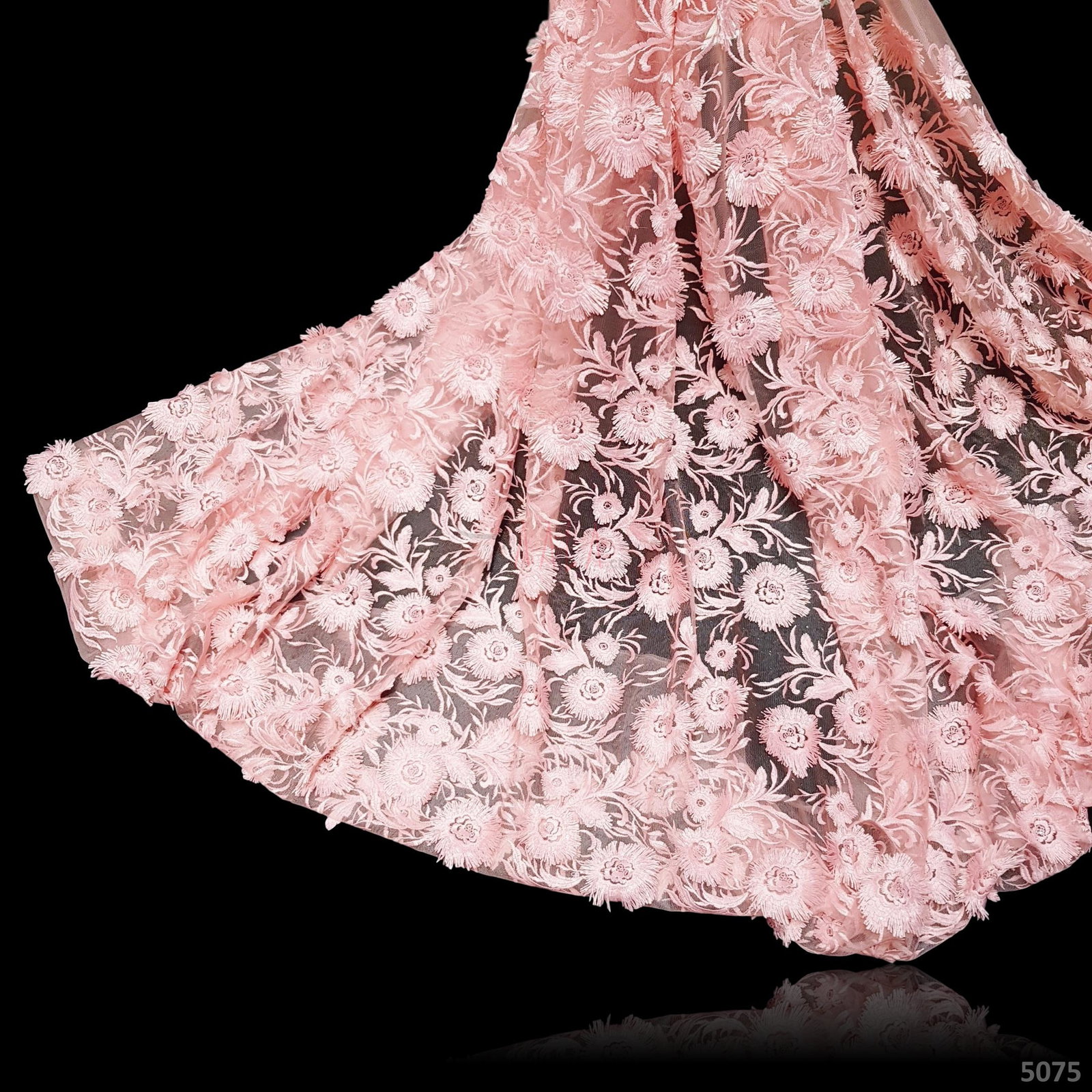 Embroidered Tulle Net 52 Inches Dyed Per Metre 