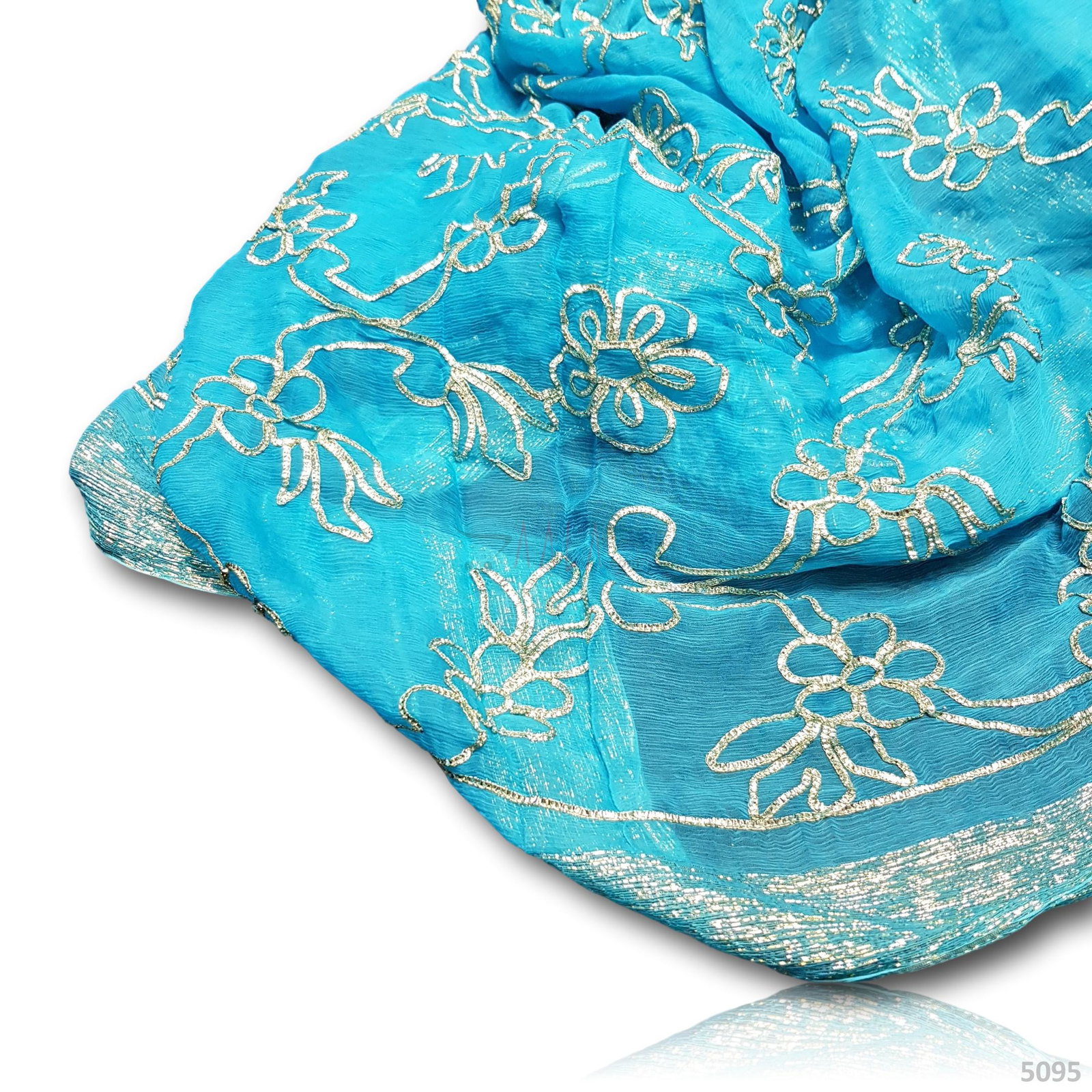 Border Zari Chiffon Viscose 44 Inches Dyed Per Metre 