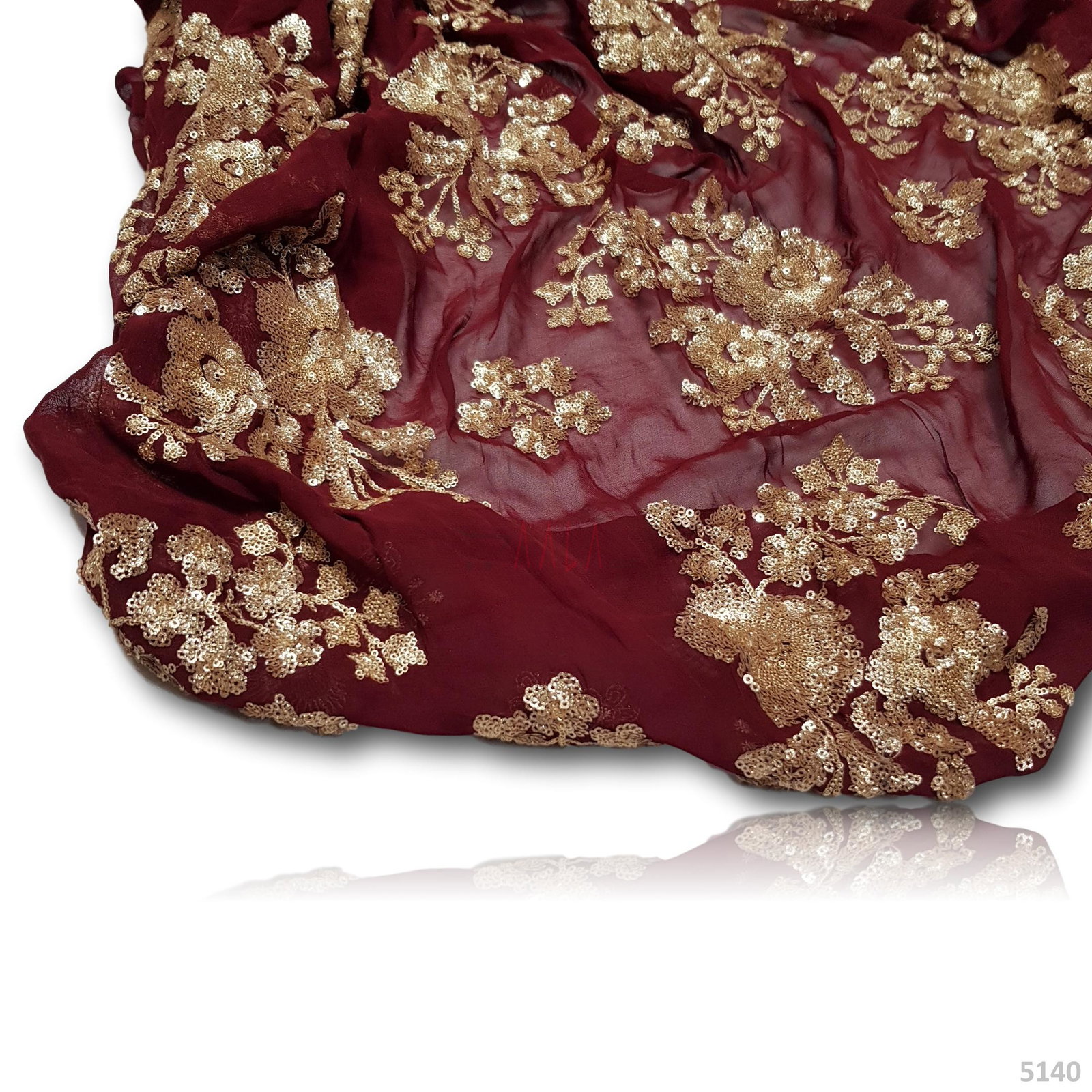 Embroidered Georgette 44 Inches Dyed Per Metre 