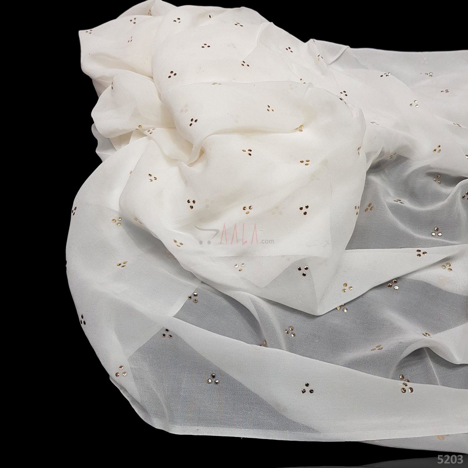 Machine Mukaish Georgette 44 Inches Dyeable Per Metre 