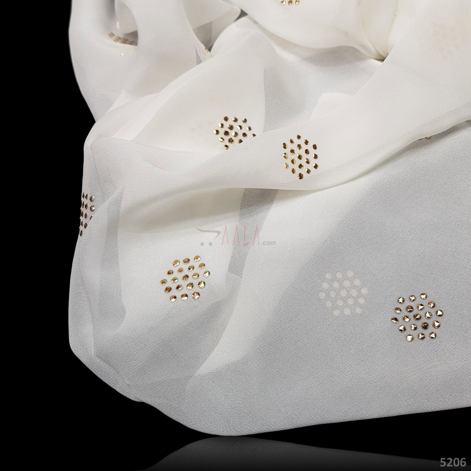 Machine Mukaish Georgette 44 Inches Dyeable Per Metre 