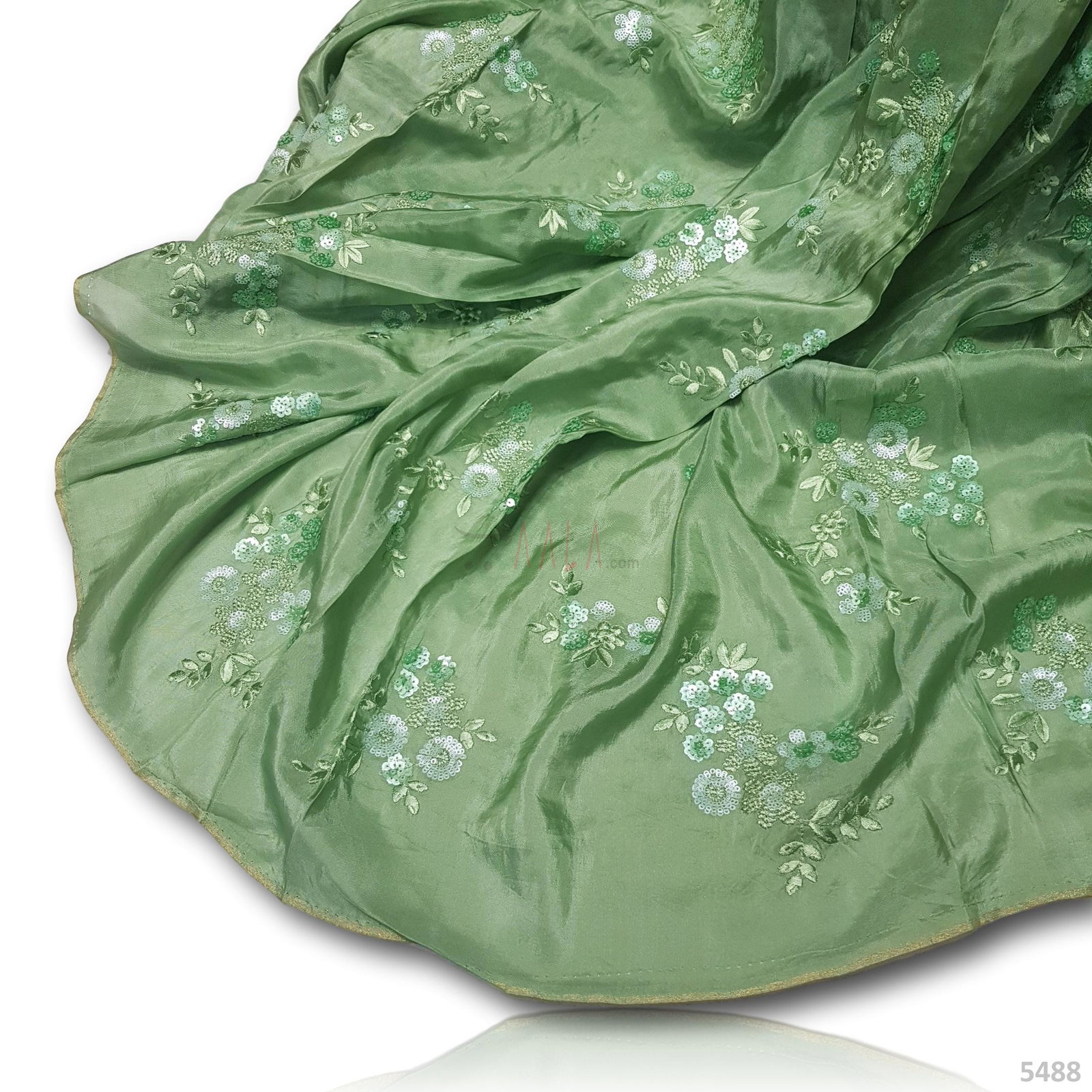 Embroidered Upada Silk 44 Inches Dyed Per Metre 