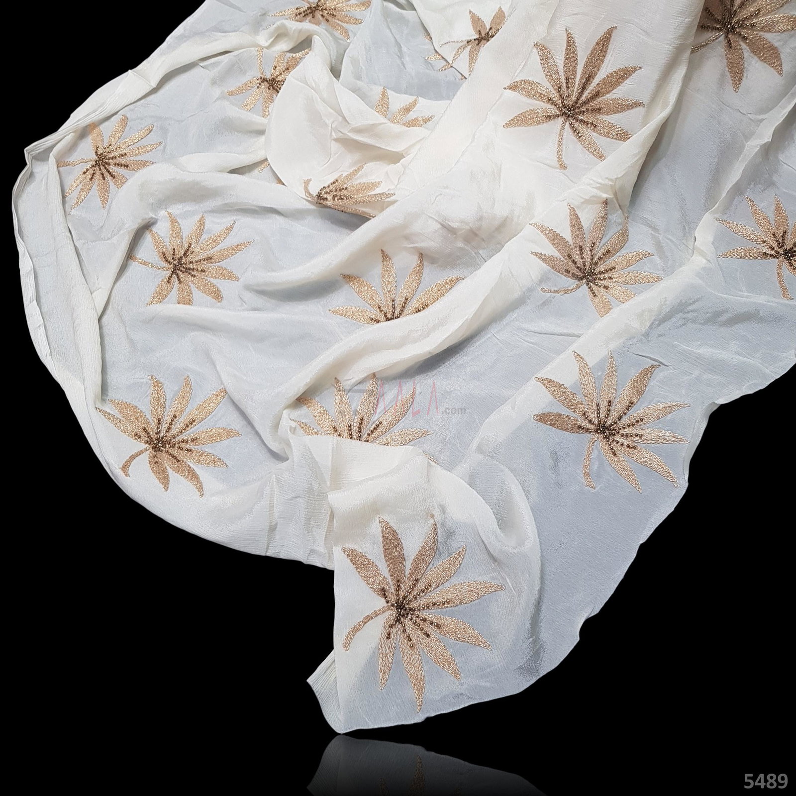 Embroidered Crepe Chiffon 44 Inches Dyed Per Metre 