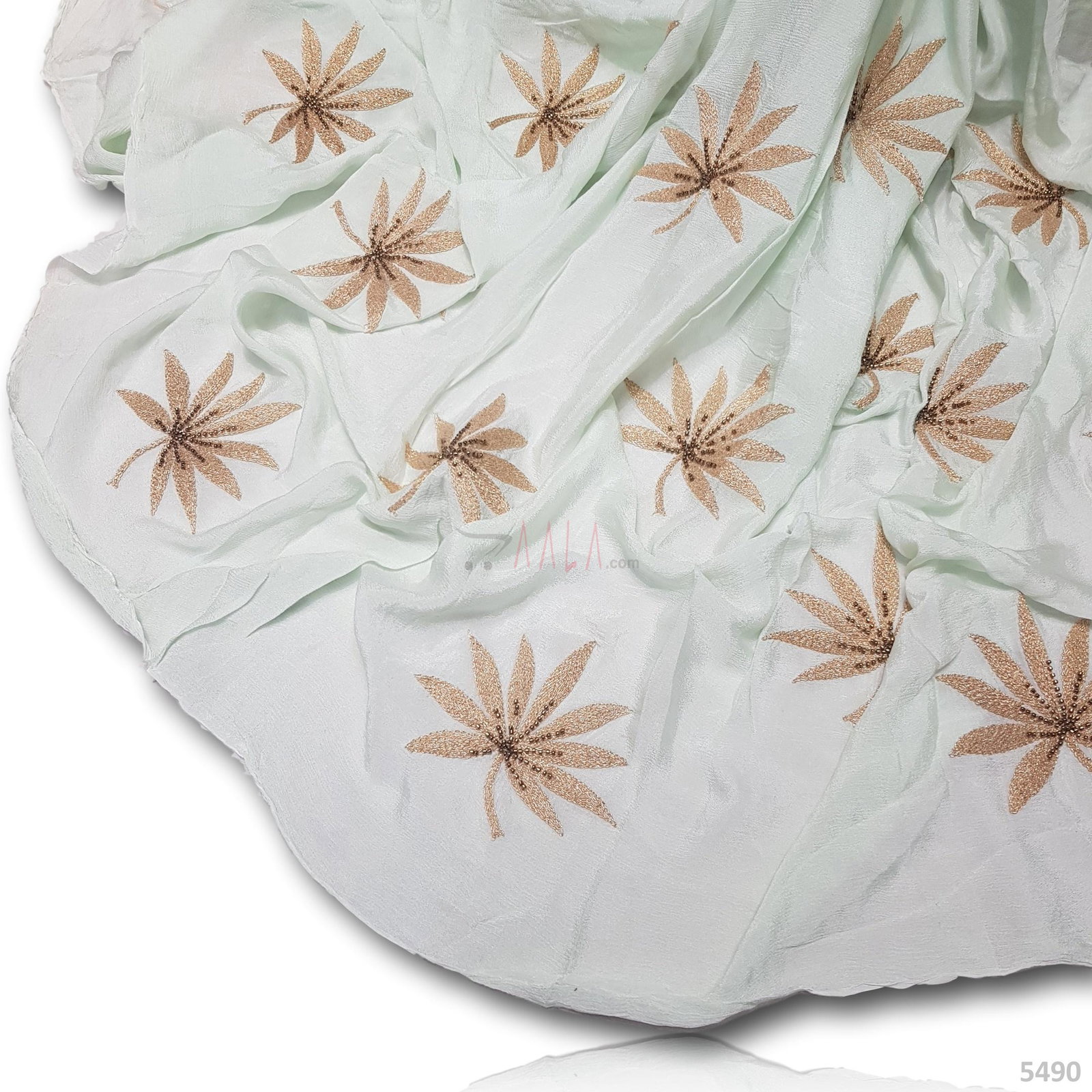 Embroidered Crepe Chiffon 44 Inches Dyed Per Metre 