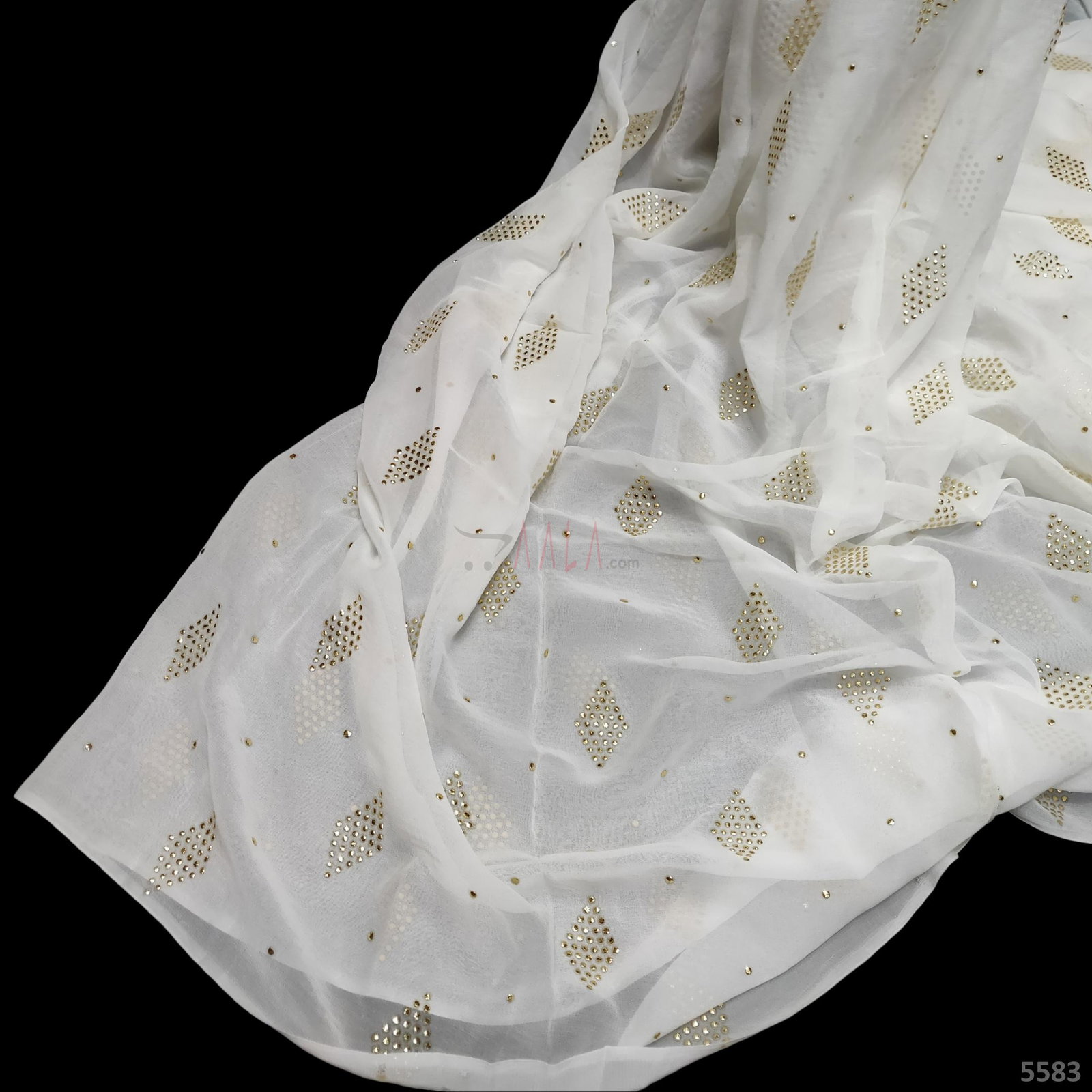 Machine Mukaish Georgette Viscose 44 Inches Dyeable Per Metre 