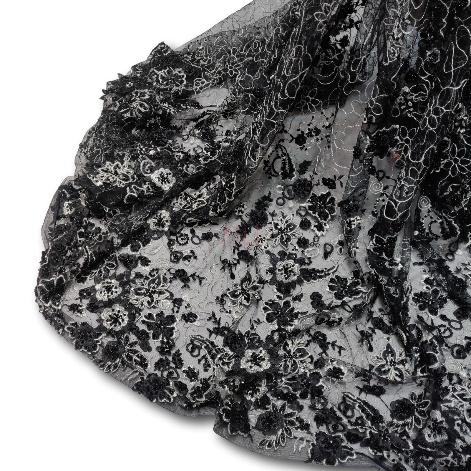 Embroidered Net 52+ Inches Dyed Per Metre 