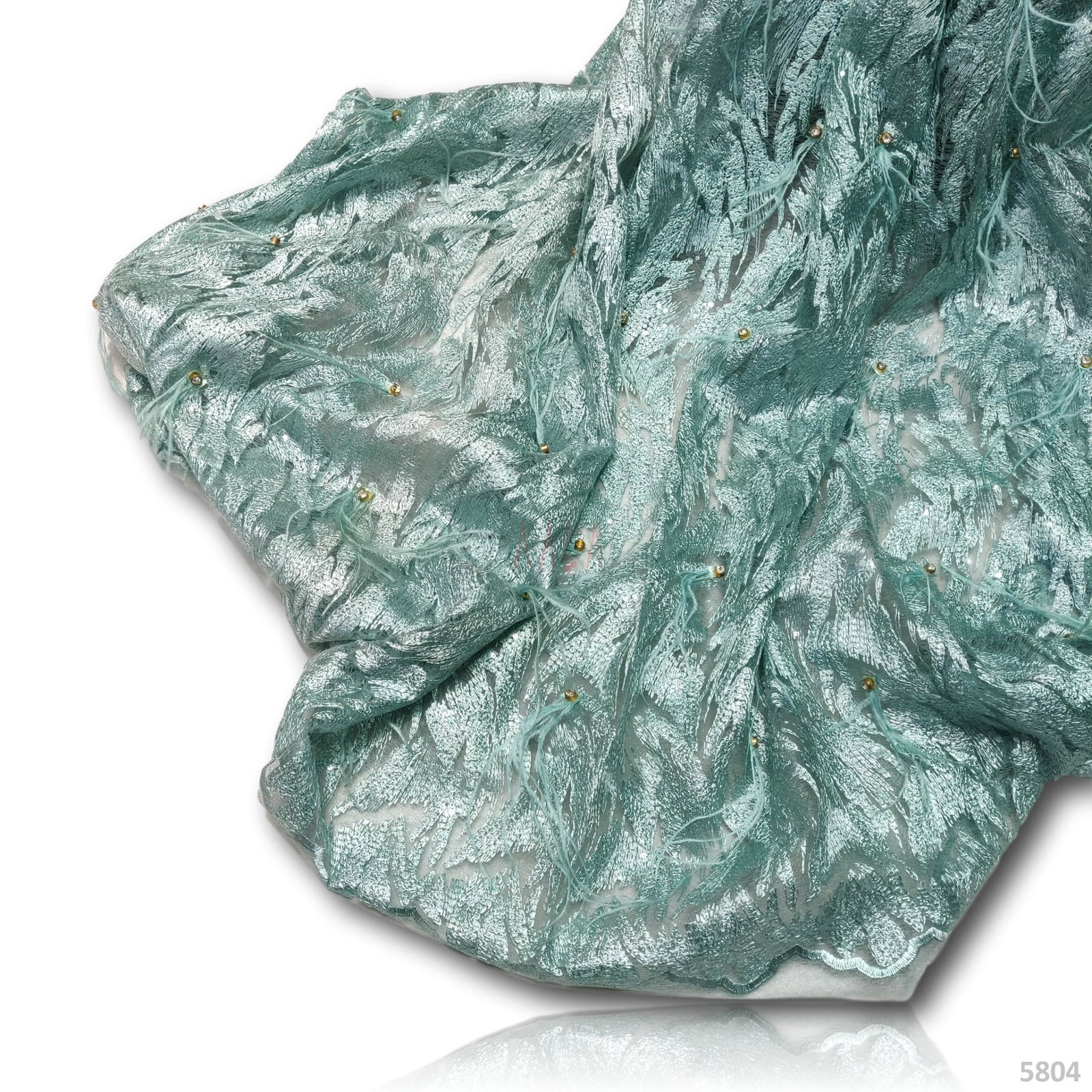 Embroidered Net 52+ Inches Dyed Per Metre 