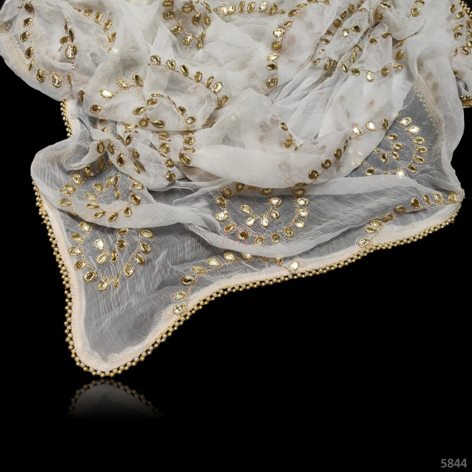 Embroidered Chiffon Dupatta 44 Inches Dyeable 2.50 Metres 