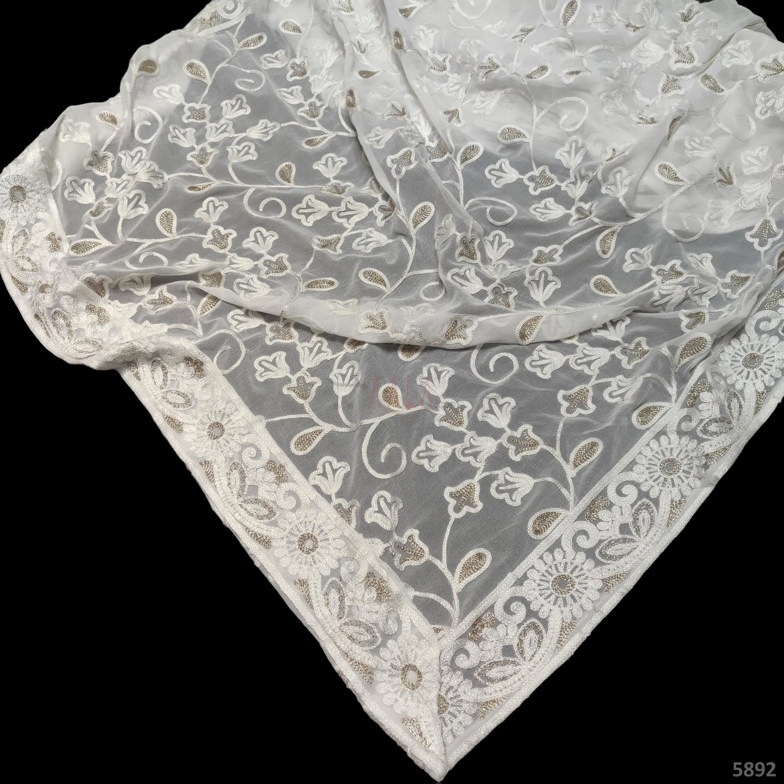 Embriodered Georgette Dupatta 42 Inches Dyeable 2.25 Metres 