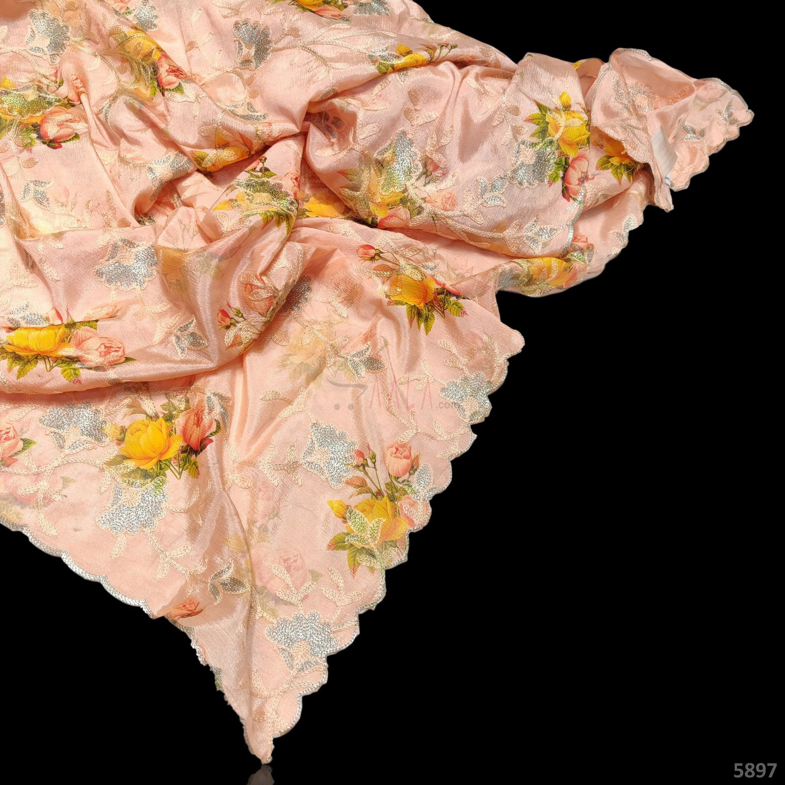Embroidered Chinon Dupatta 42 Inches Dyed 2.25 Metres 