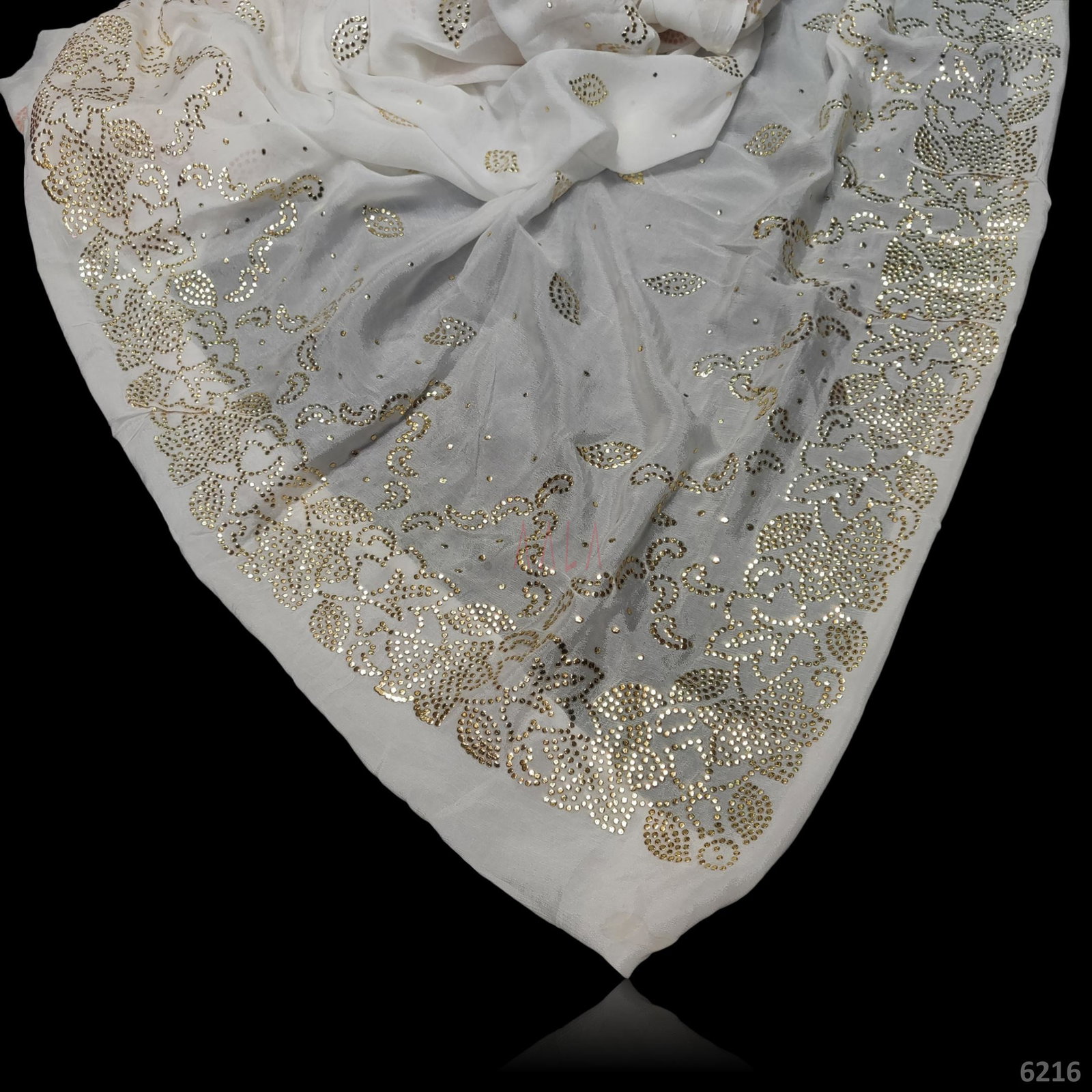 Mukaish Chinon Dupatta 42 Inches Dyeable 2.25 Metres 