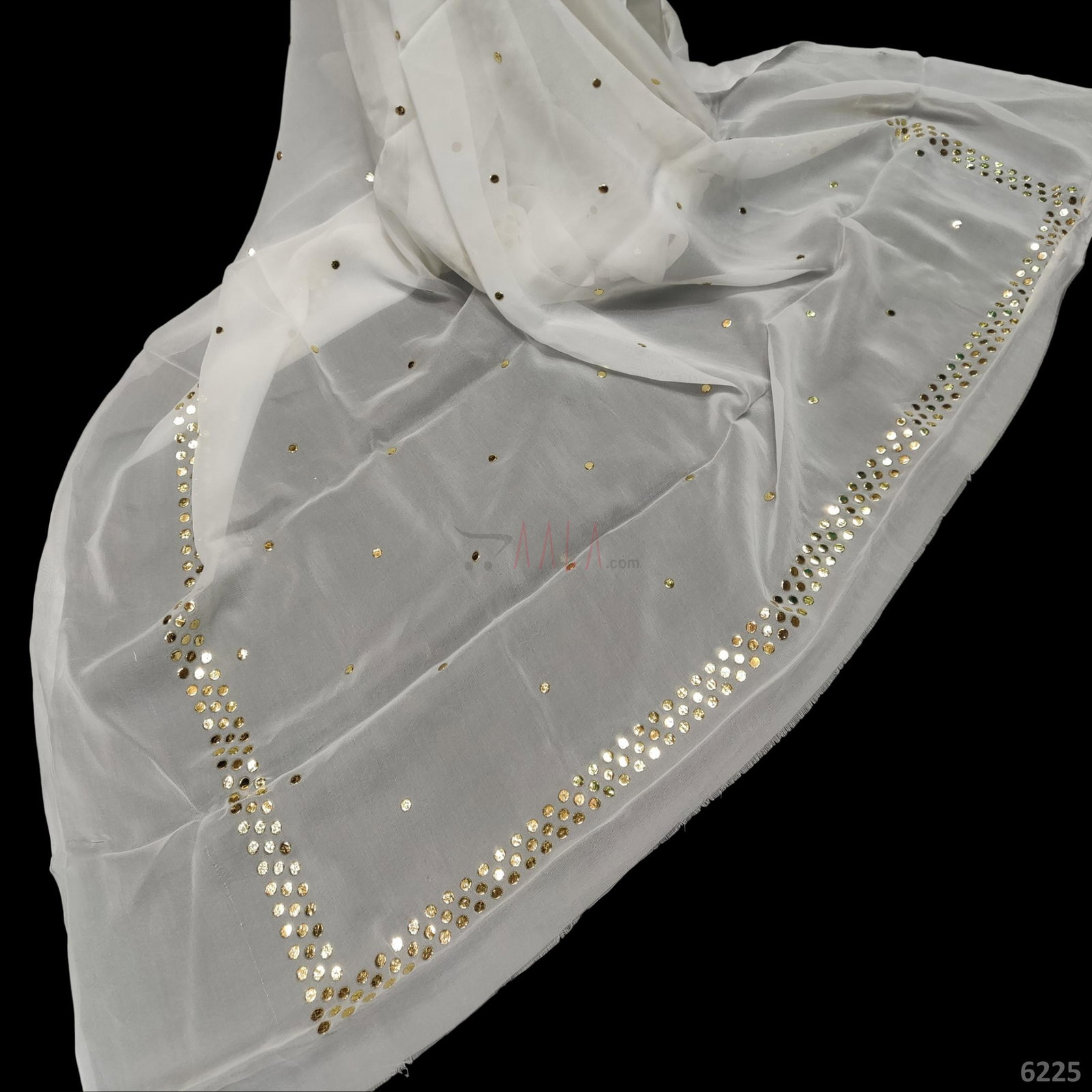 Mukaish Georgette Dupatta 42 Inches Dyeable 2.25 Metres 