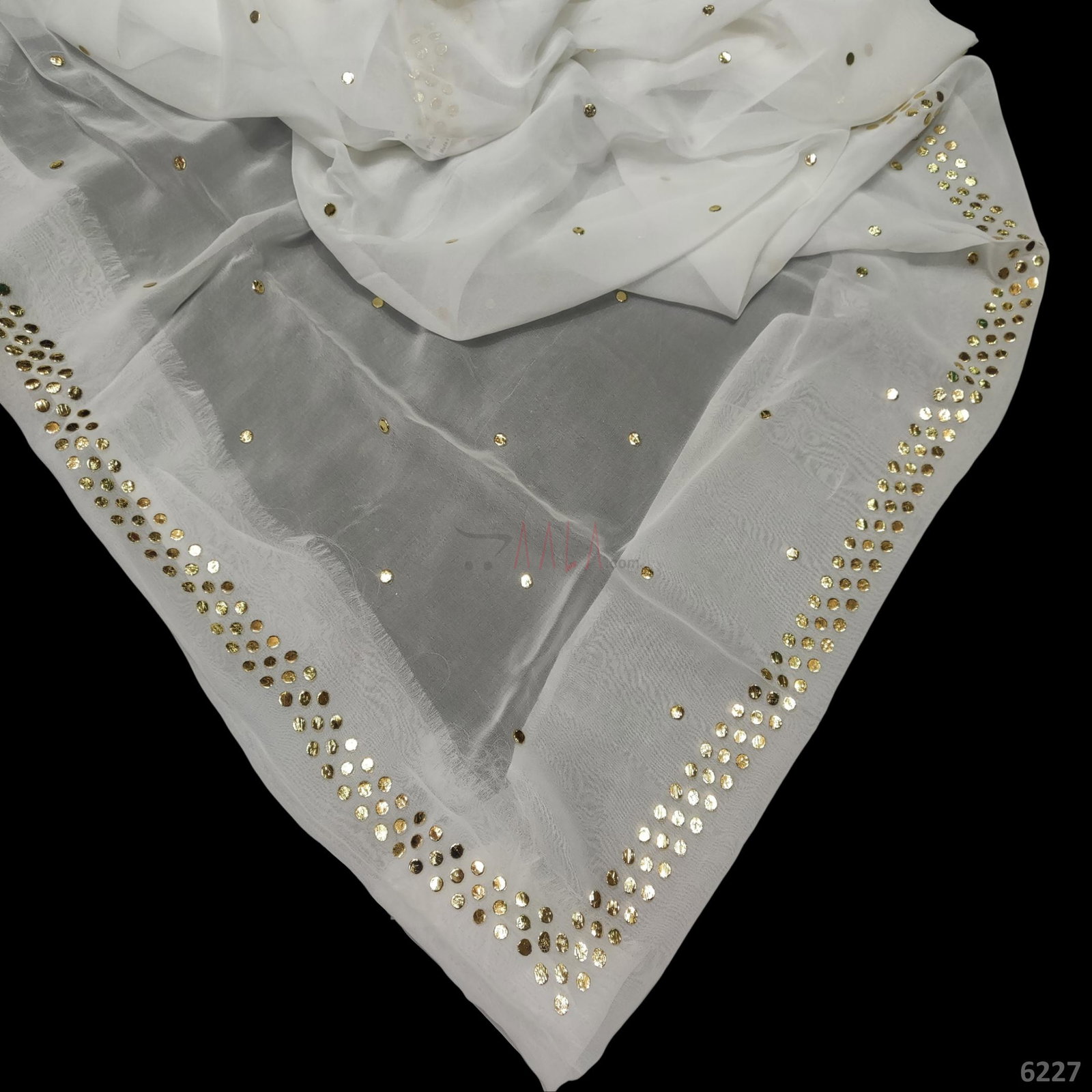 Mukaish Georgette Dupatta 42 Inches Dyeable 2.25 Metres 