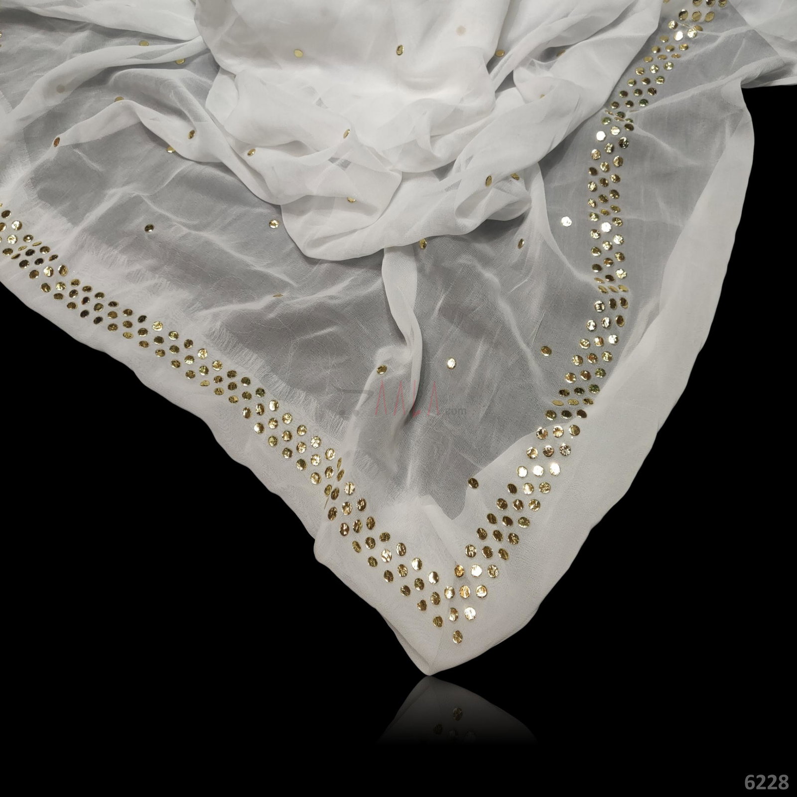 Mukaish Georgette Dupatta 42 Inches Dyeable 2.25 Metres 