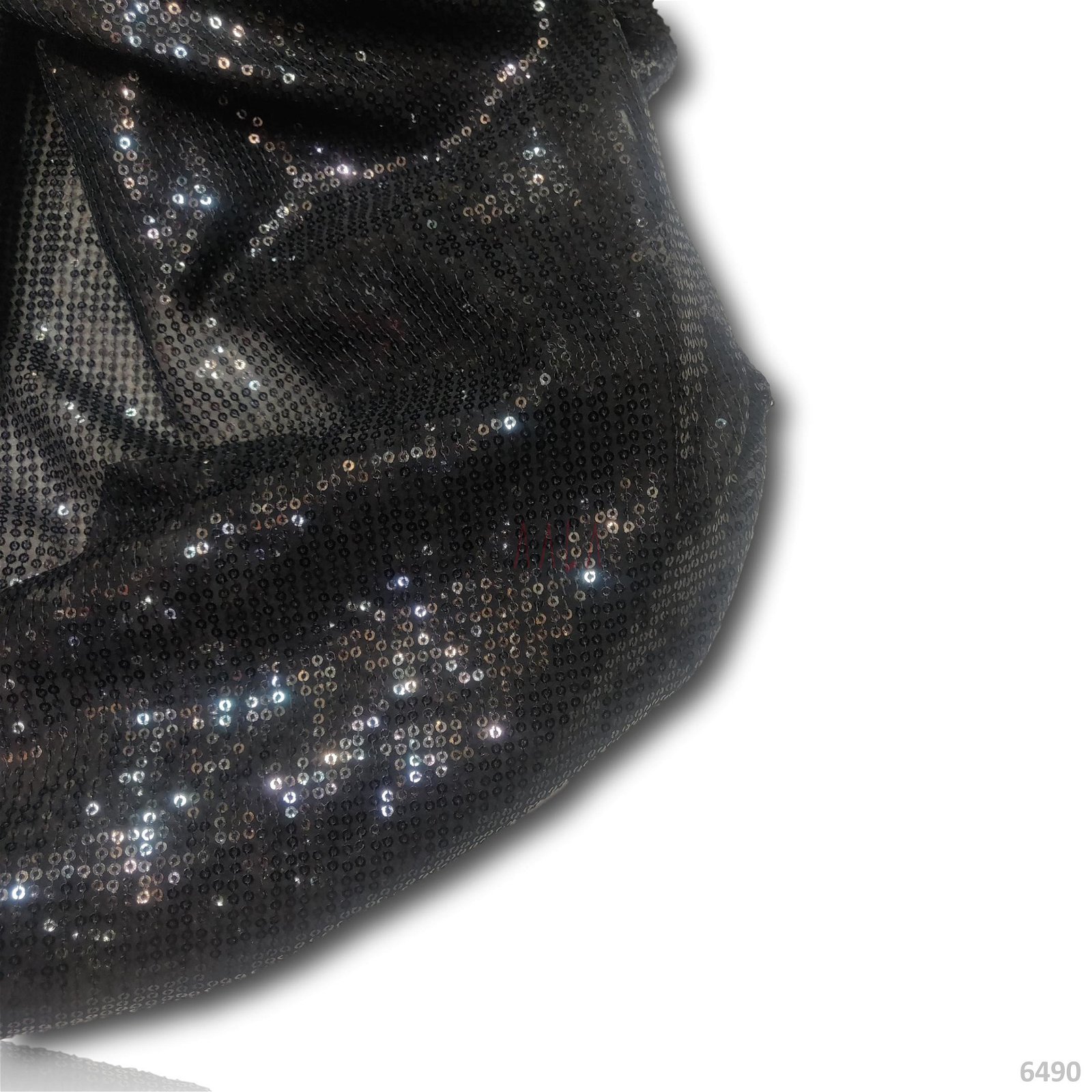 Sequins Georgette Poly-ester 44-Inches BLACK Per-Metre #6490