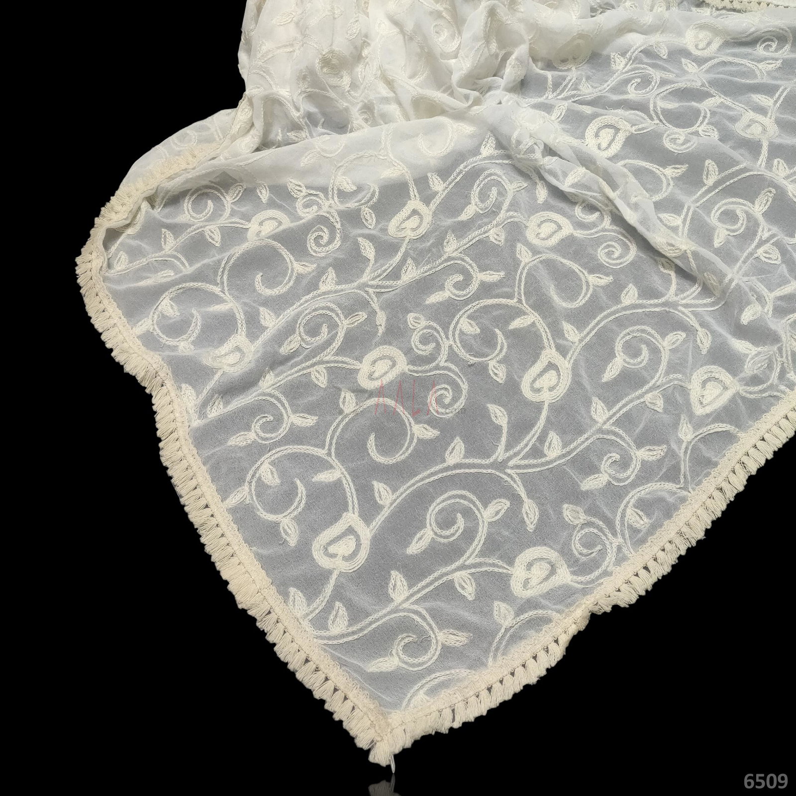 Embroidered Georgette Viscose Dupatta-40-Inches DYEABLE 2.50-Metres 
