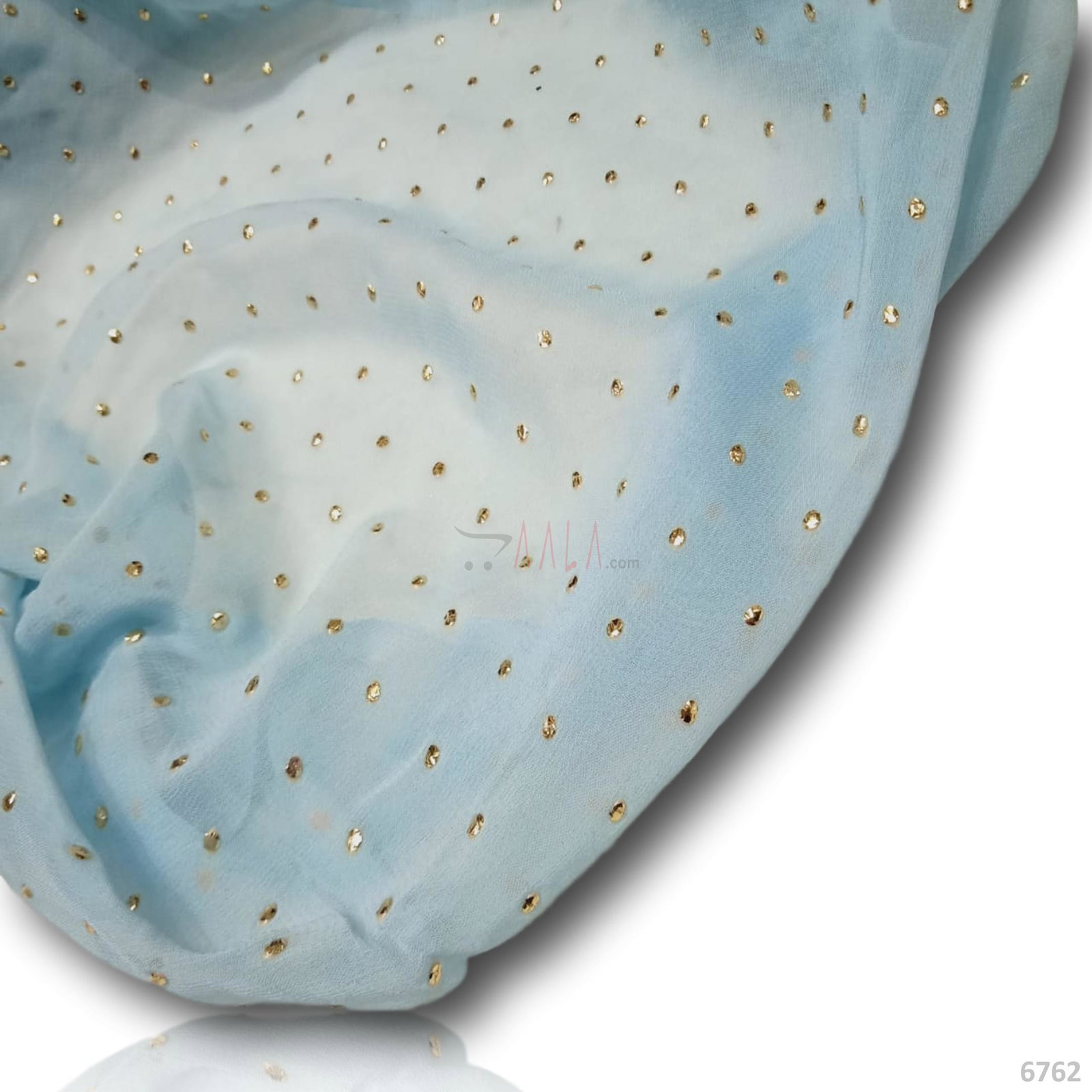 Mukaish Georgette Viscose 44-Inches BLUE Per-Metre 
