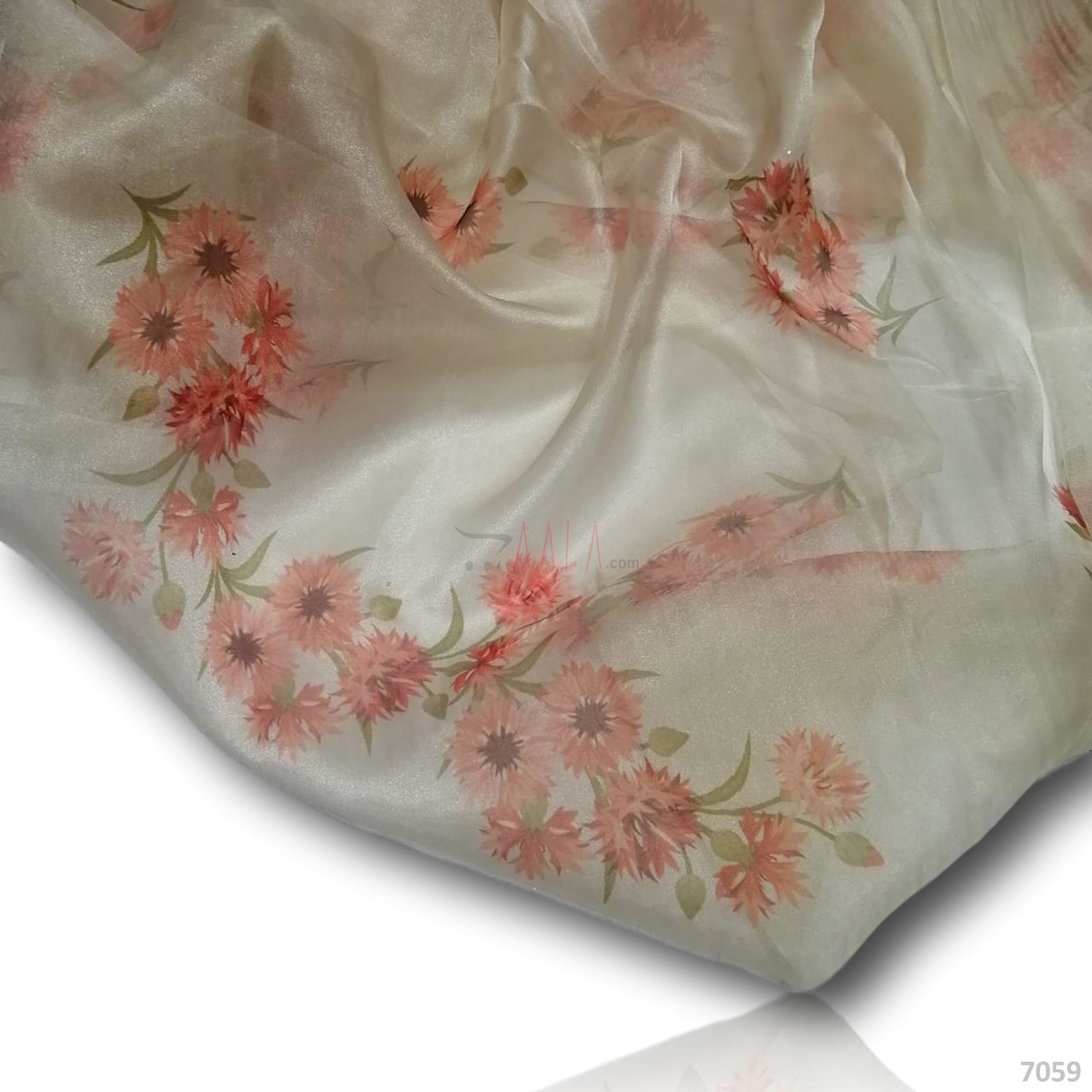 Digital-Print Organza Nylon 44-Inches PRINTED Per-Metre 