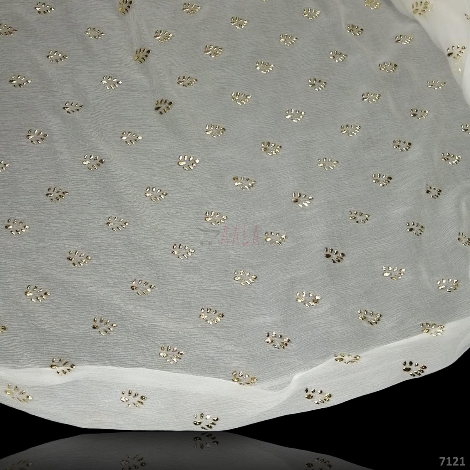 Machine-Mukaish Chiffon Nylon 44-Inches DYEABLE Per-Metre 