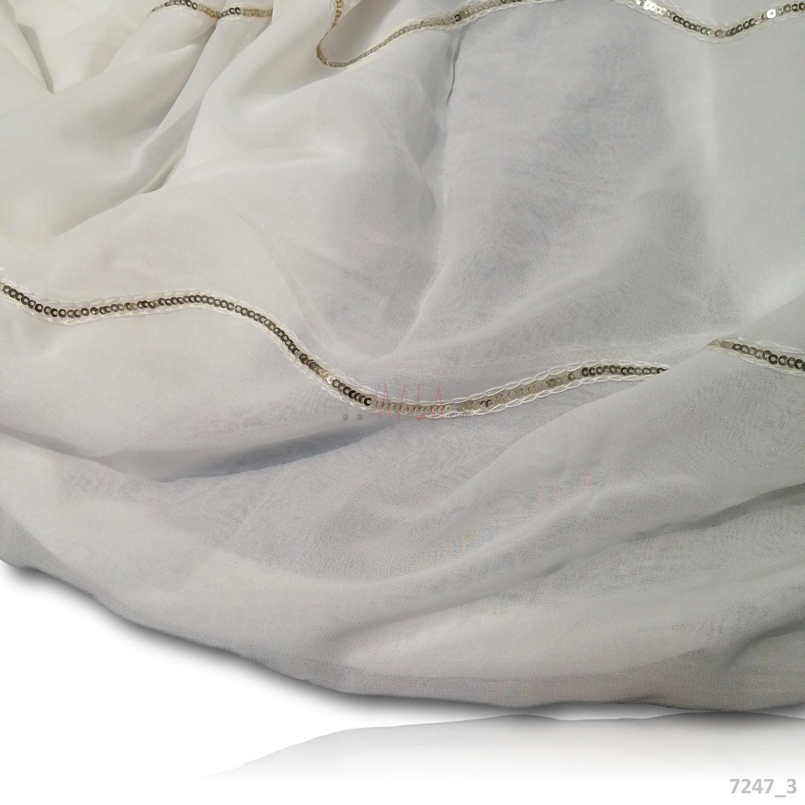 Designer Georgette Viscose Dupatta-42-Inches DYEABLE 2.25-Metres 