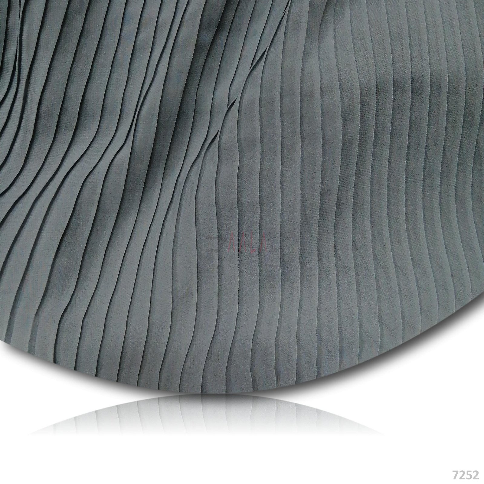 Pleated Georgette Poly-ester 44-Inches GREY Per-Metre #7252