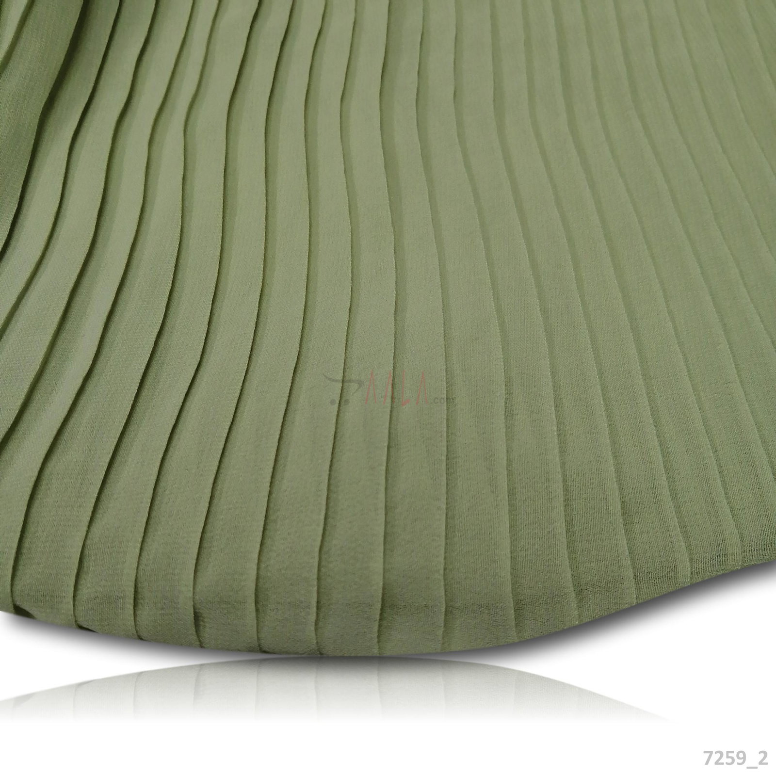 Pleated Georgette Blend 44-Inches GREEN Per-Metre 