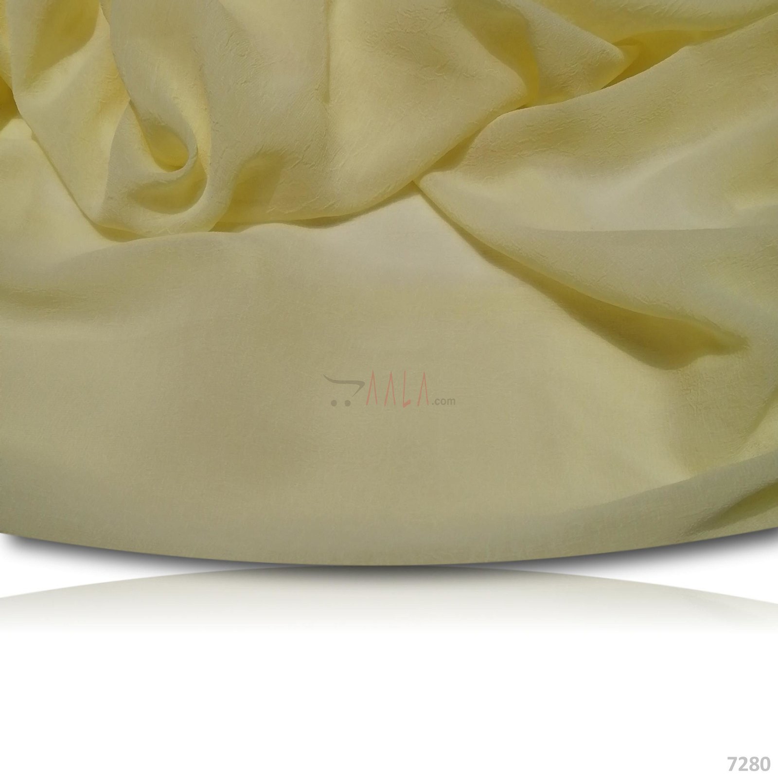 Crumpled Double-Georgette Poly-ester 58-Inches YELLOW Per-Metre #7280