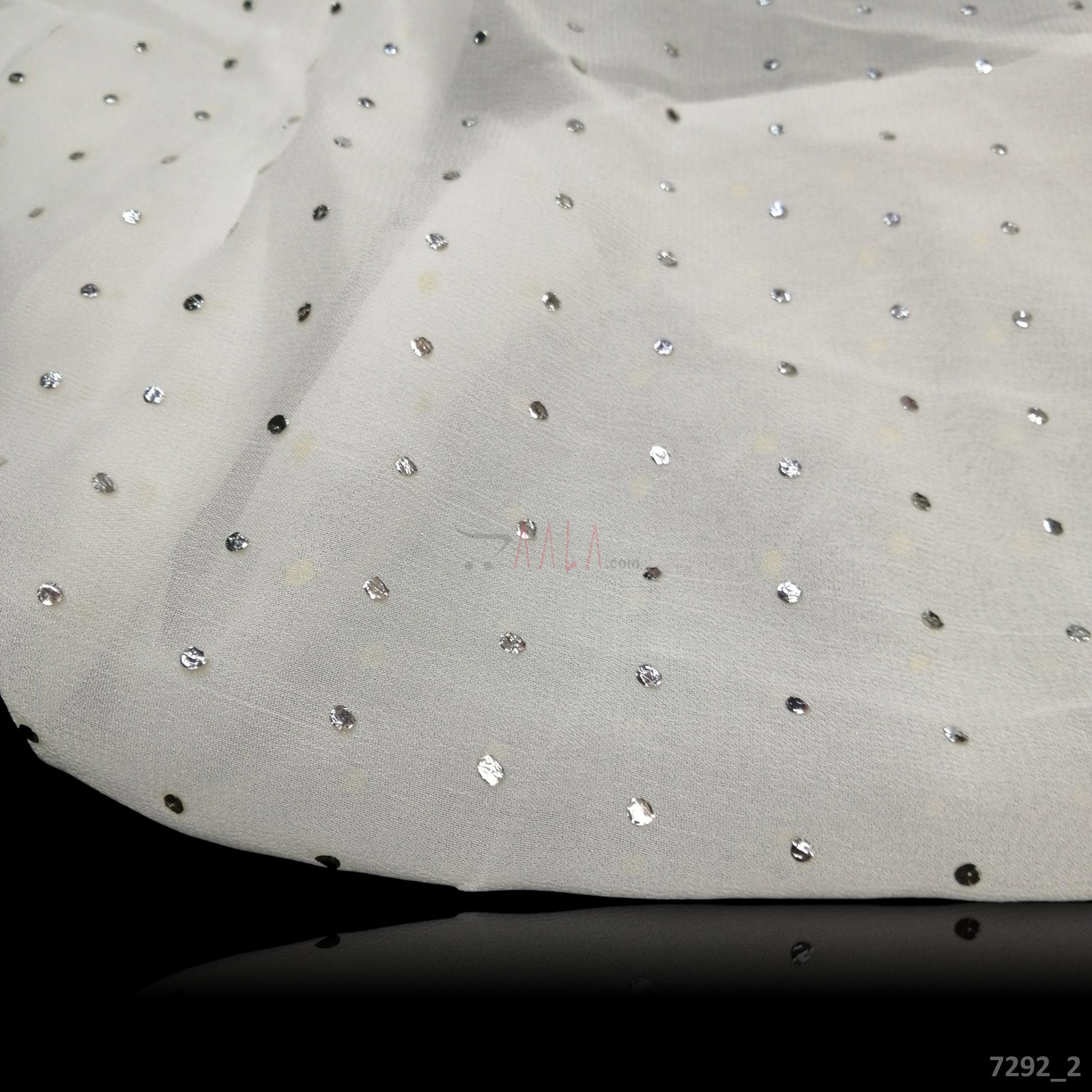 Machine-Mukaish Georgette Nylon 44-Inches DYEABLE Per-Metre 