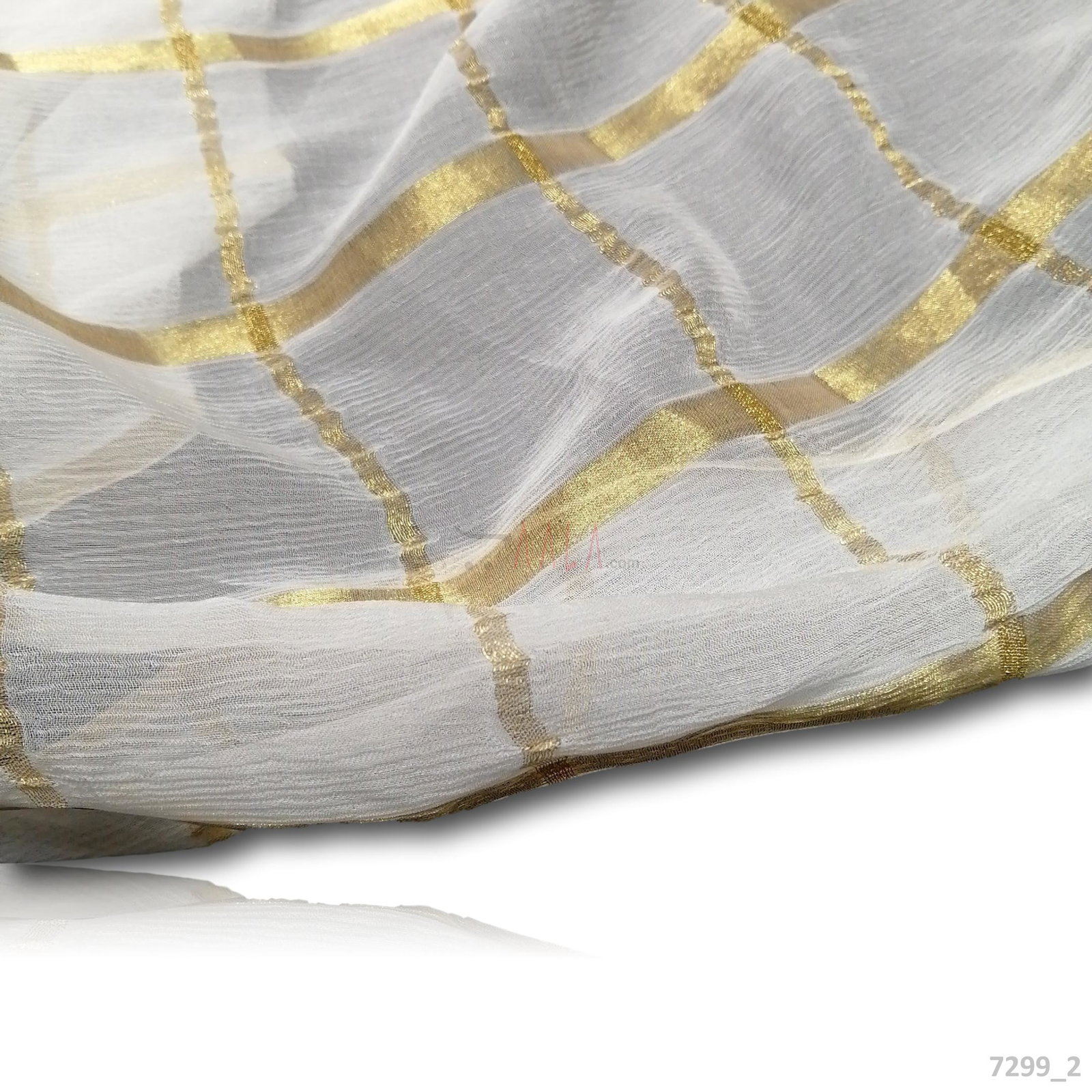 Gold-Line Chiffon Viscose Dupatta-44-Inches DYEABLE 2.25-Metres 
