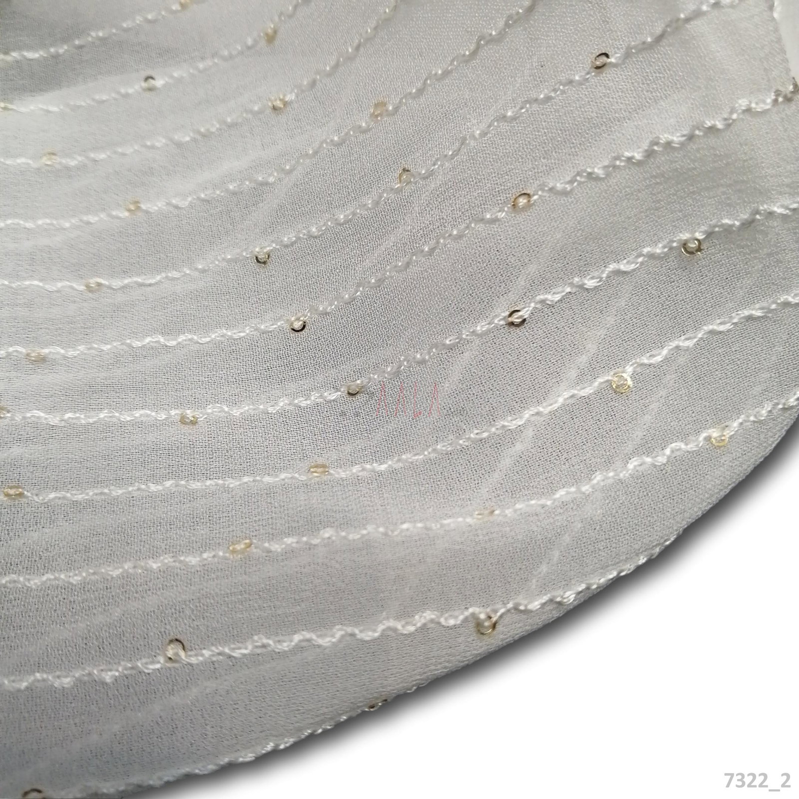 Embroidered Georgette Viscose 44-Inches DYEABLE Per-Metre 