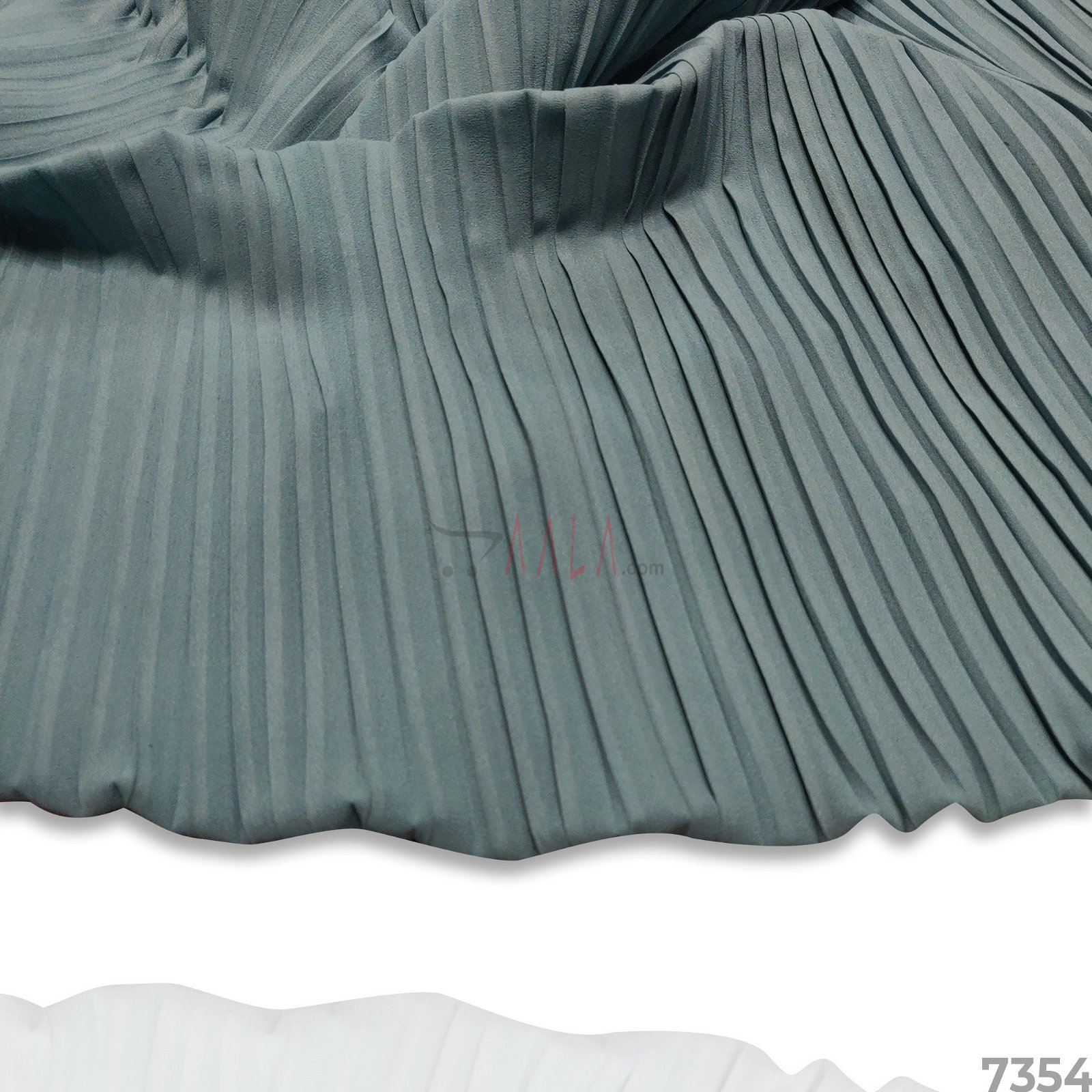 Pleated Georgette Poly-ester 44-Inches BLUE Per-Metre #7608
