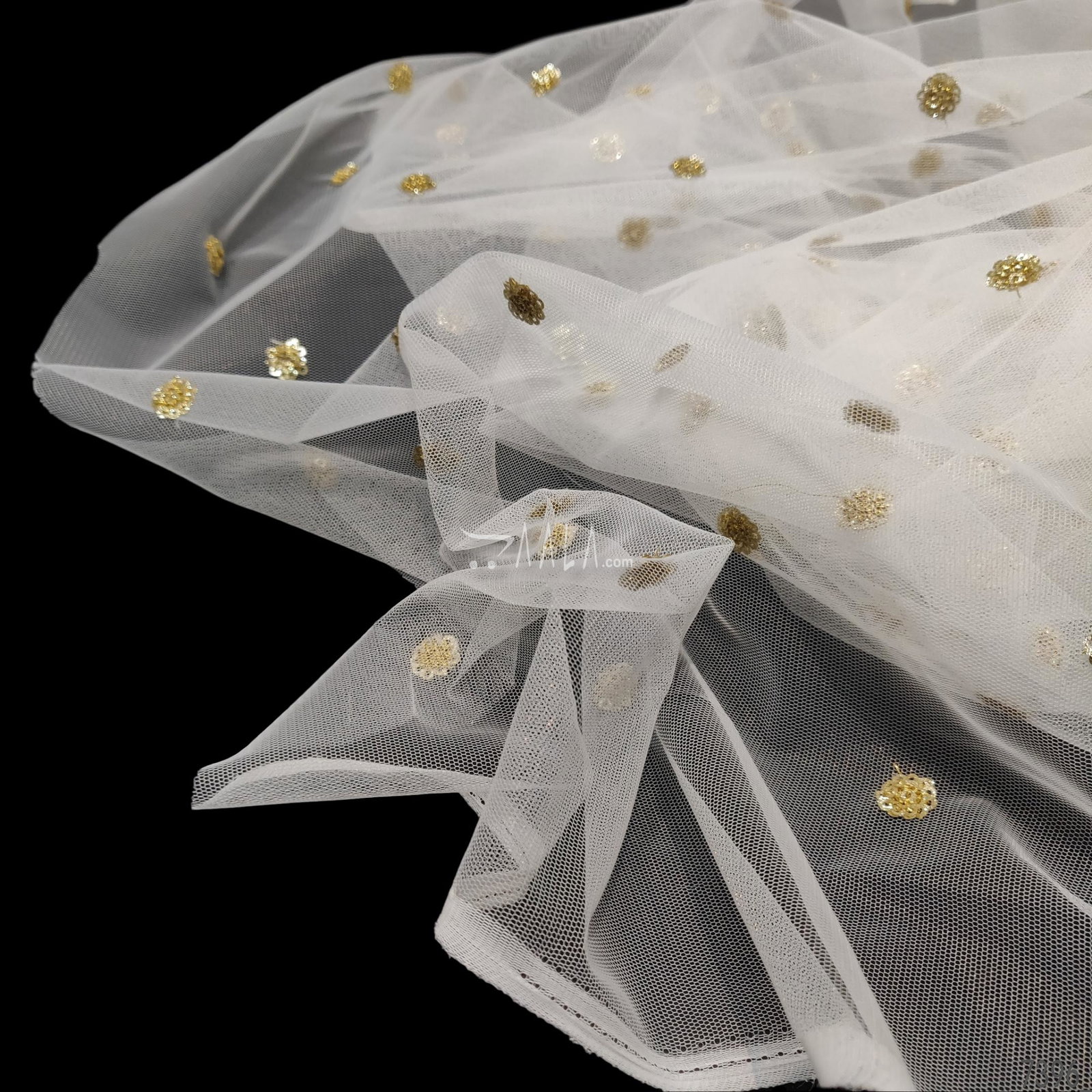 Sequins Net Nylon 44-Inches DYEABLE Per-Metre 