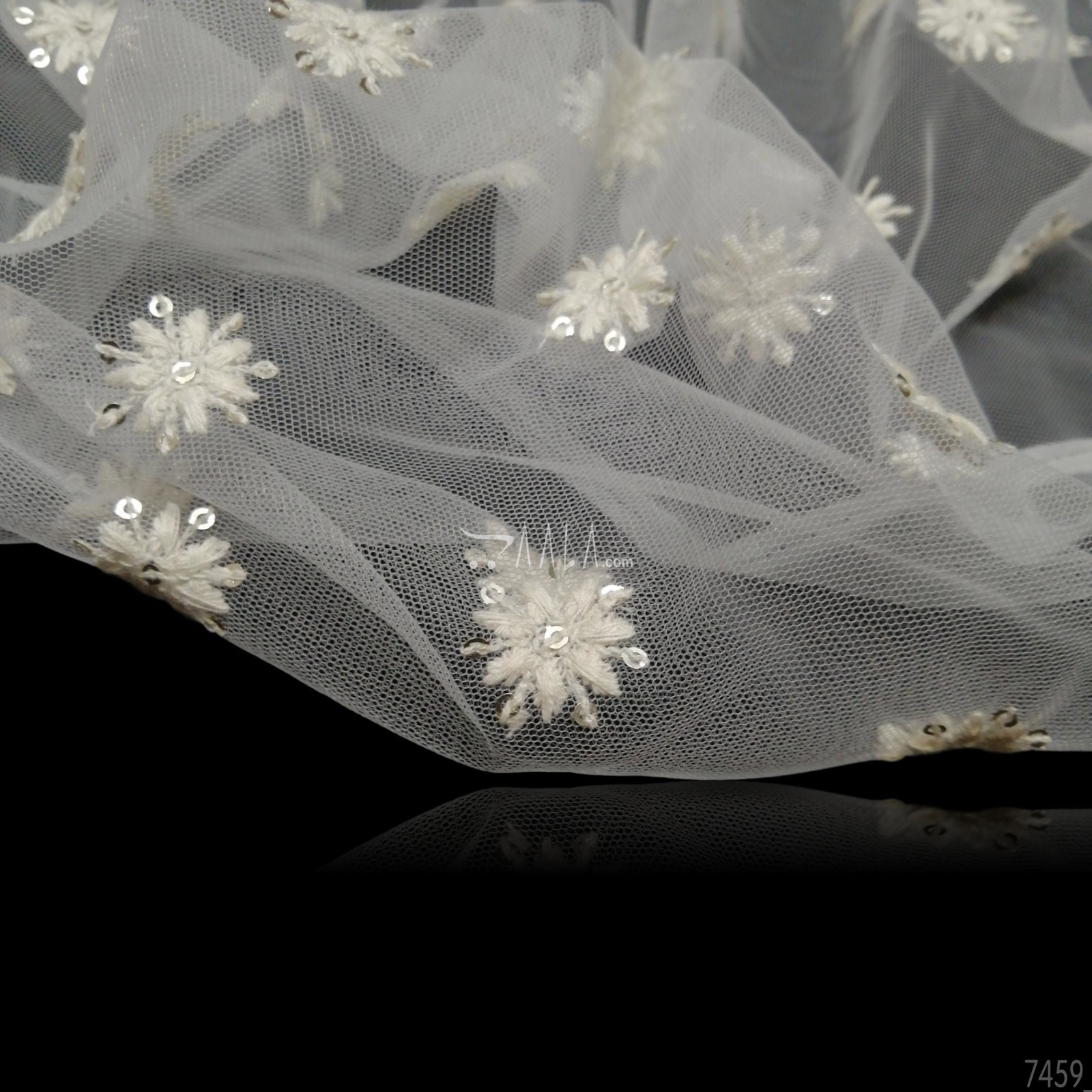 Embroidered Net Nylon 44-Inches DYEABLE 2.50-Metres 