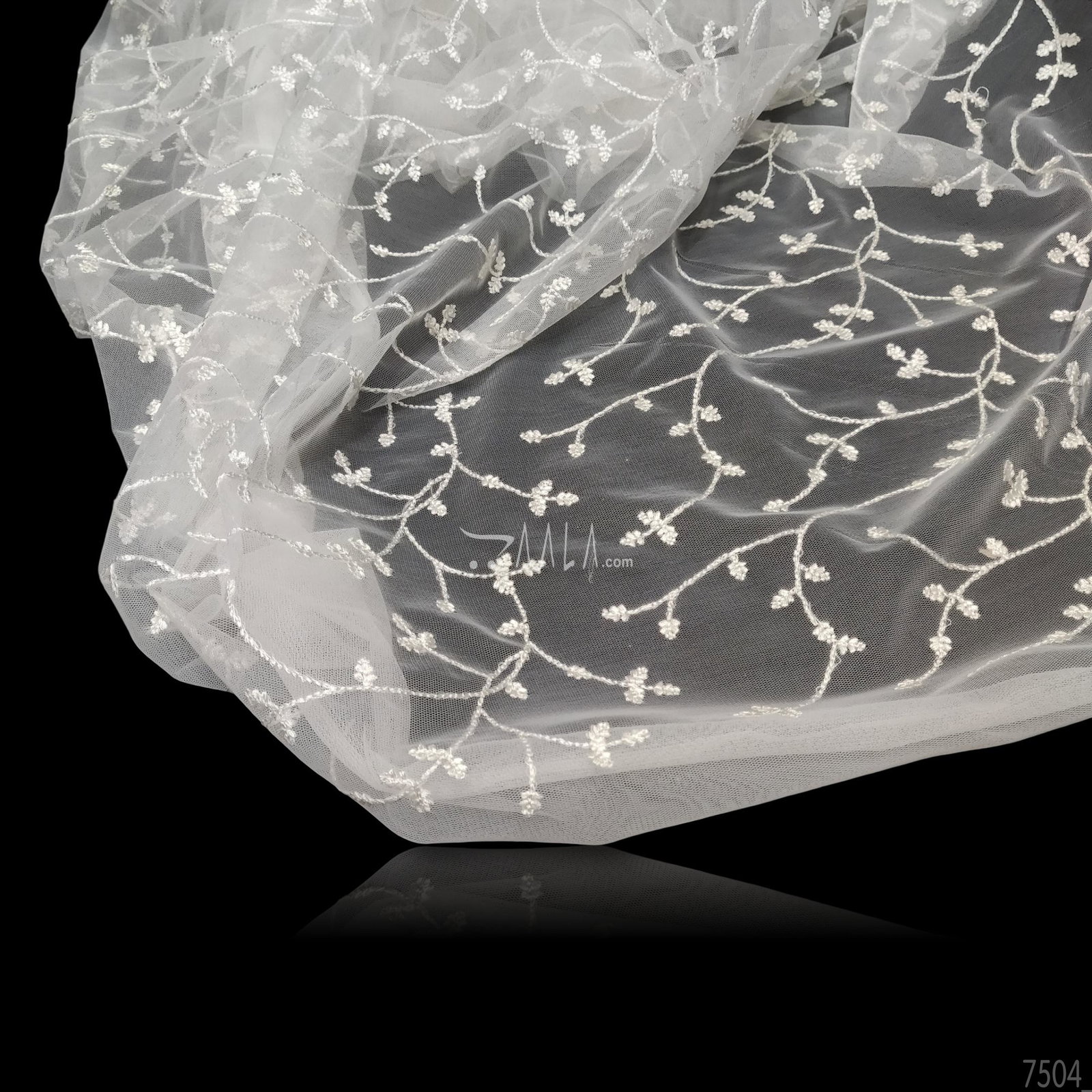 Embroidered Net Nylon 44-Inches DYEABLE Per-Metre 