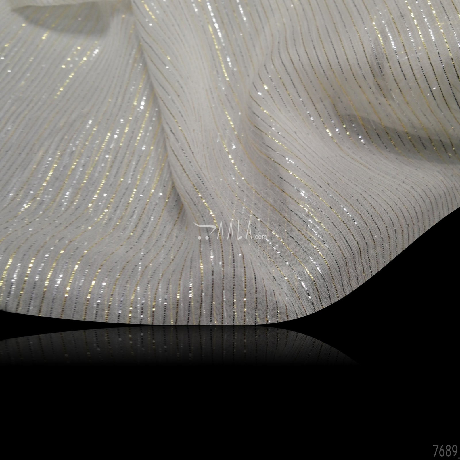 Lurex Georgette Viscose 44-Inches DYEABLE Per-Metre 