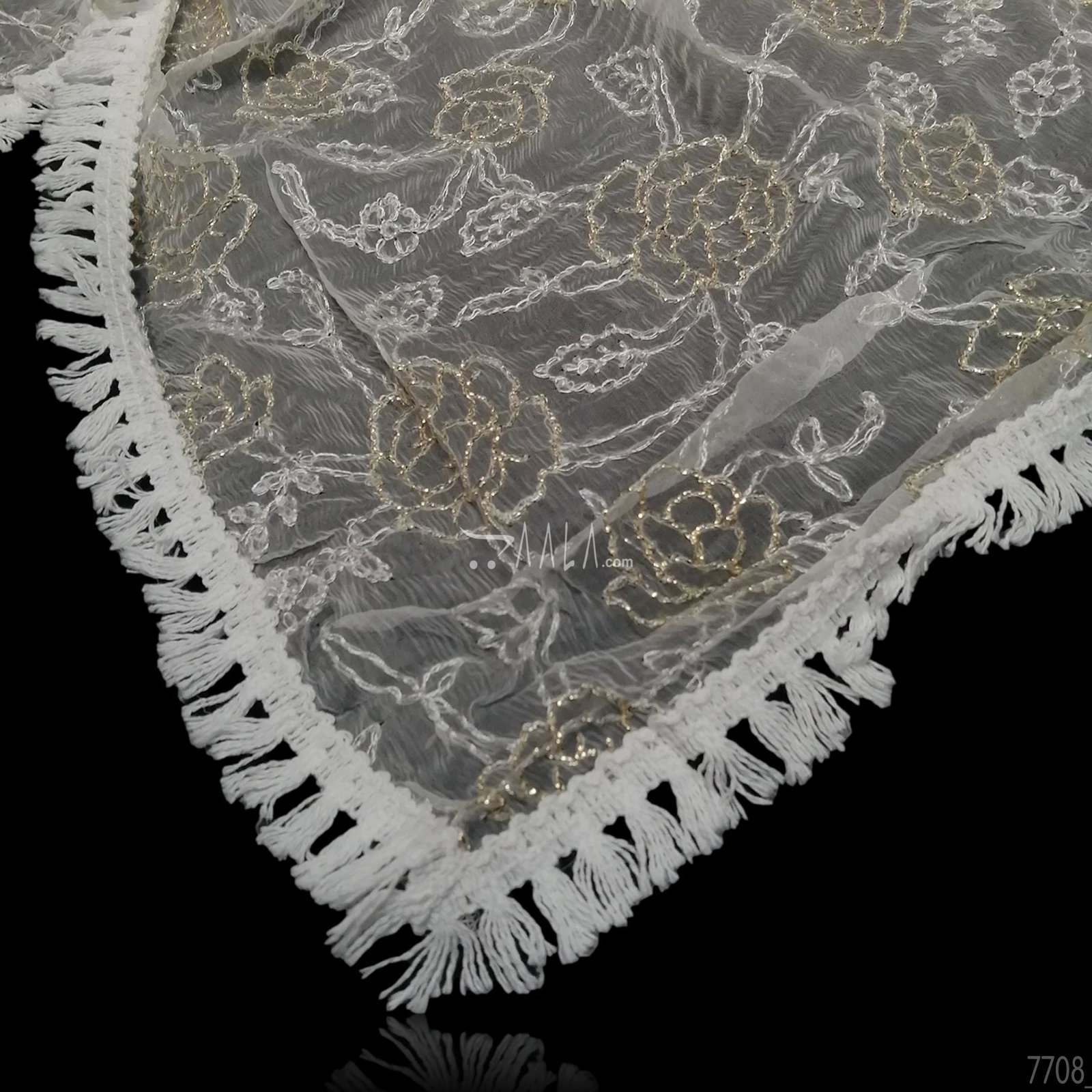 Designer Chiffon Viscose Dupatta-38-Inches DYEABLE 2.25-Metres 
