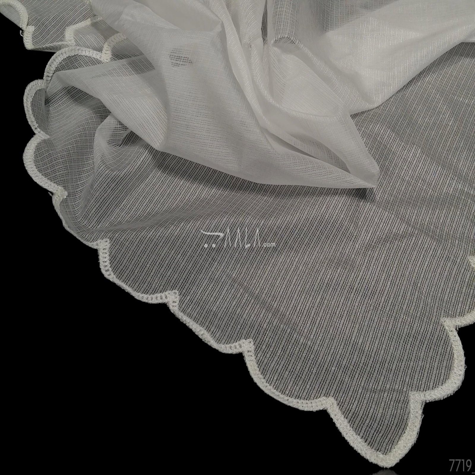 Scallop Jute Nylon Dupatta-38-Inches DYEABLE 2.25-Metres 
