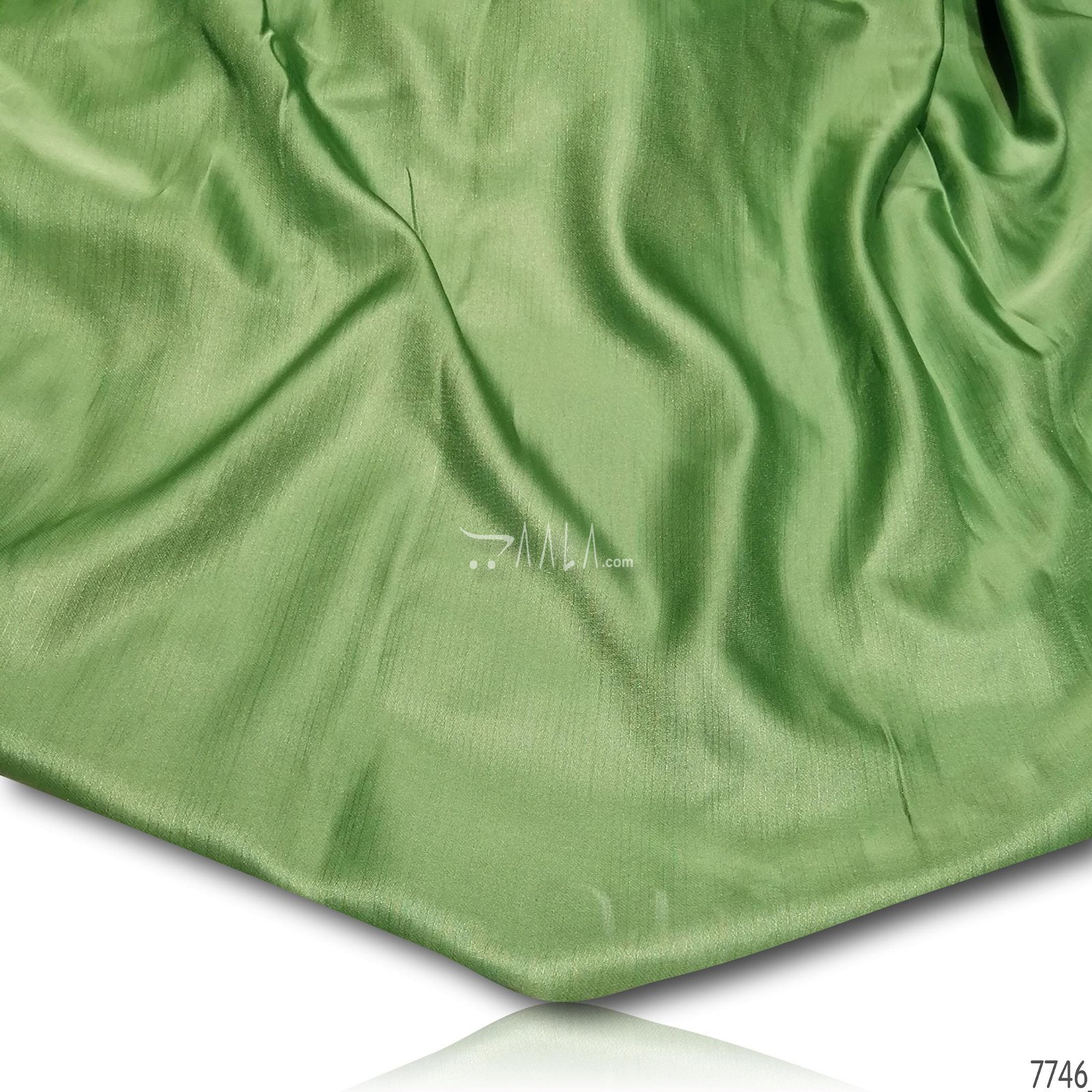 Crunchy Silk Poly-ester 44-Inches GREEN Per-Metre #7746