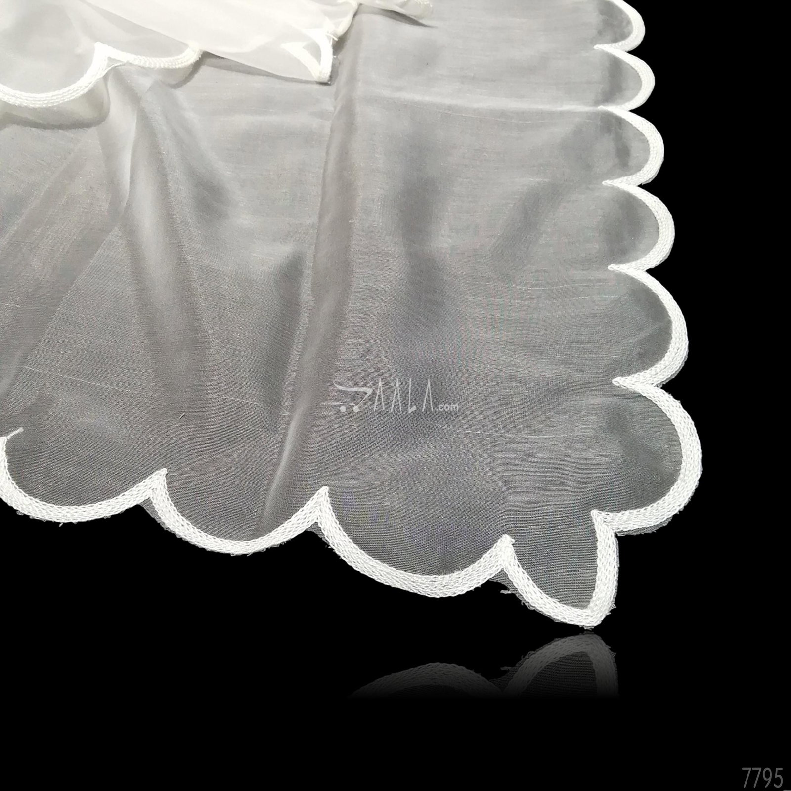 Scallop Organza Nylon Dupatta-36-Inches DYEABLE 2.25-Metres 
