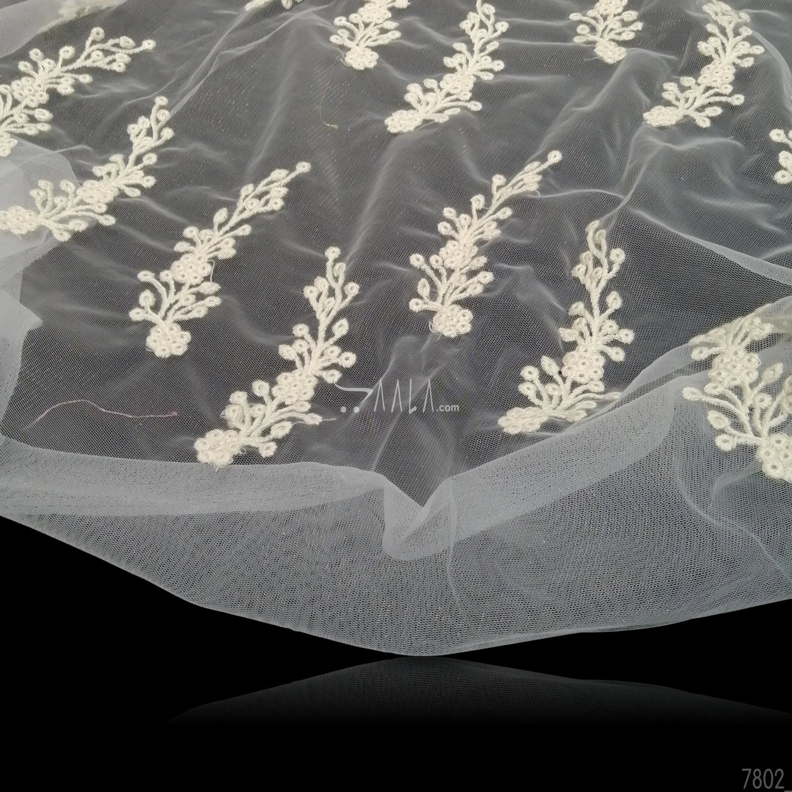 Embroidered Net Nylon 44-Inches DYEABLE Per-Metre 